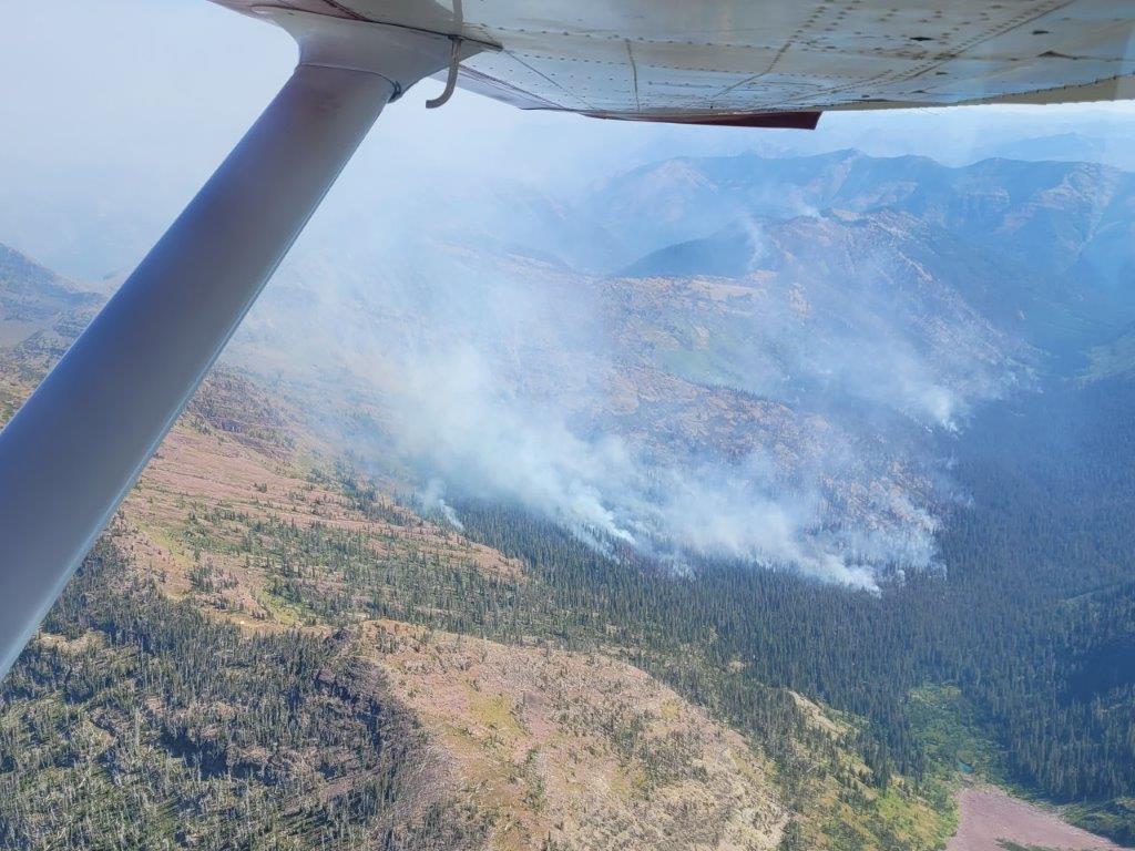 The Cannon Fire as seen looking east down the Cannon Creek drainage on 08/19/2022