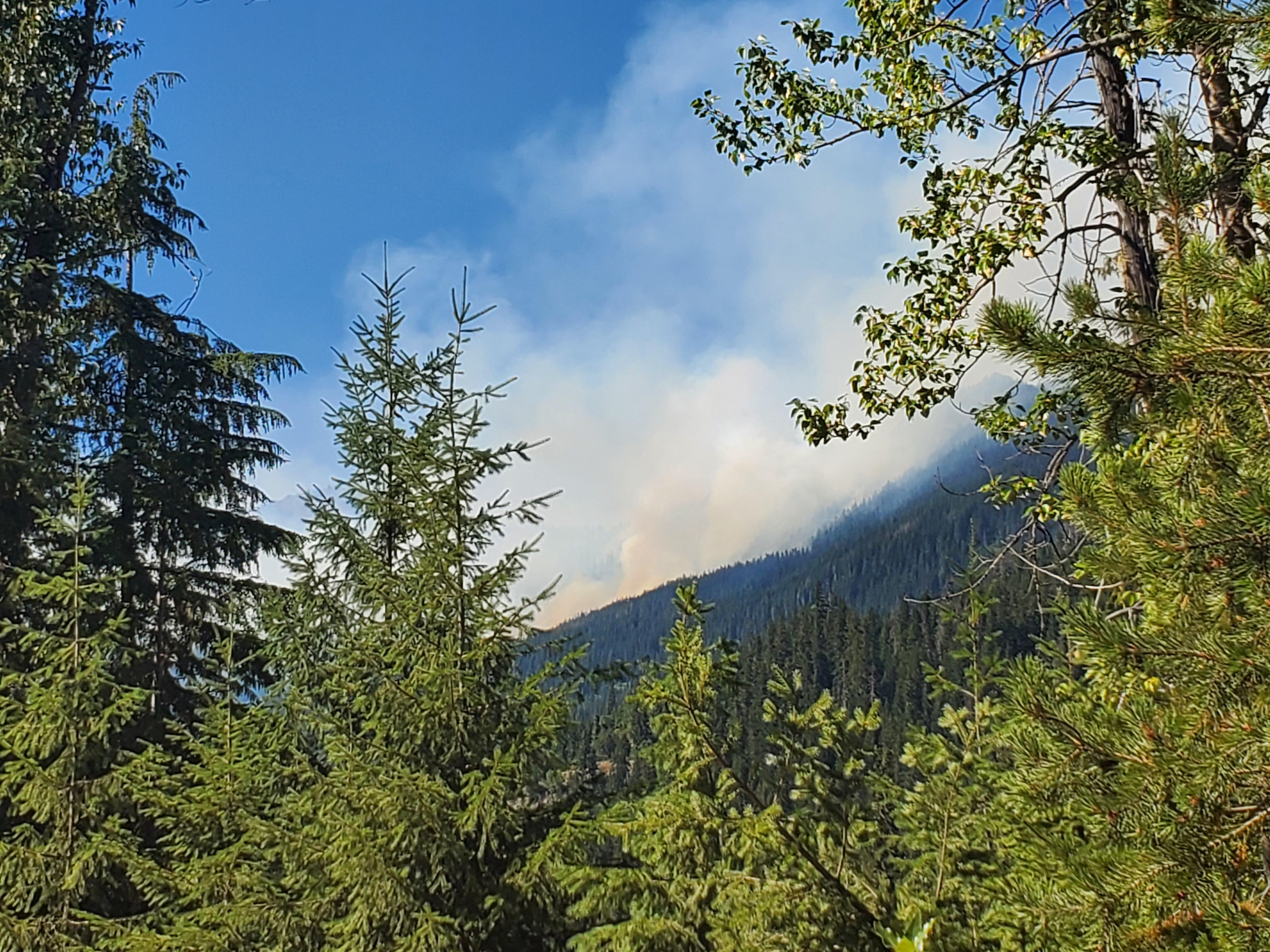 Irving Peak Fire from Forest Road 6700