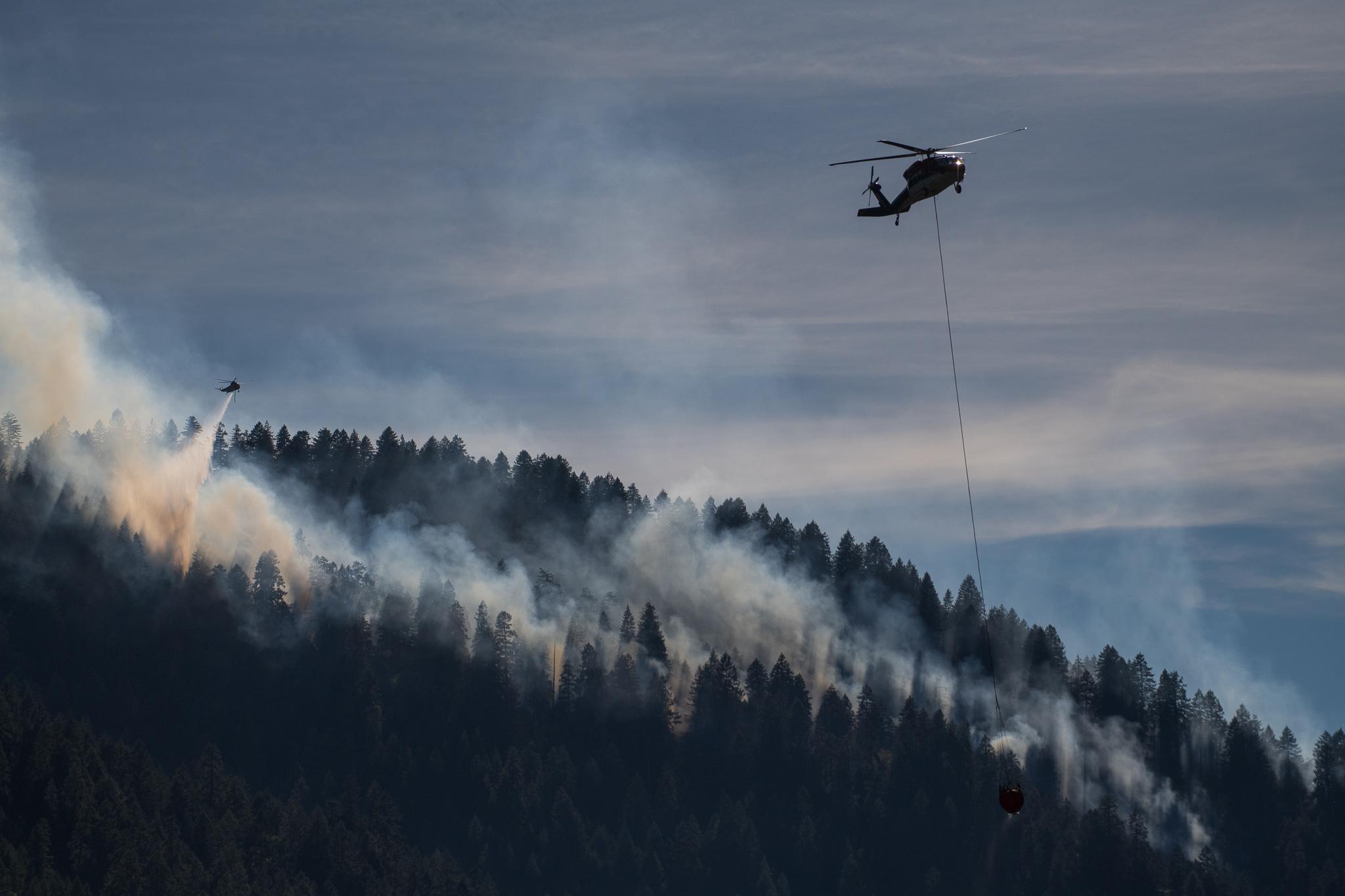 Helicopter on Rum Creek Fire on August 20, 2022