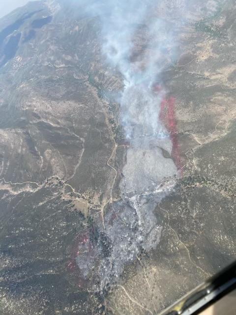 Photo of the valley fire perimeter taken from an helicopter