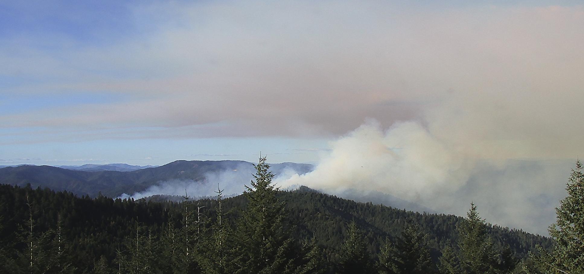 Rum Creek Fire from ODF detection cameras on August 22, 2022