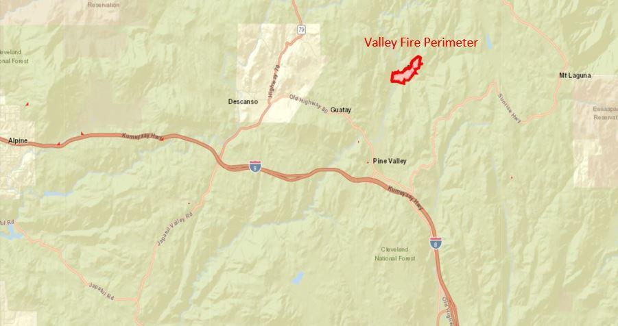 Map of fire area and perimeter