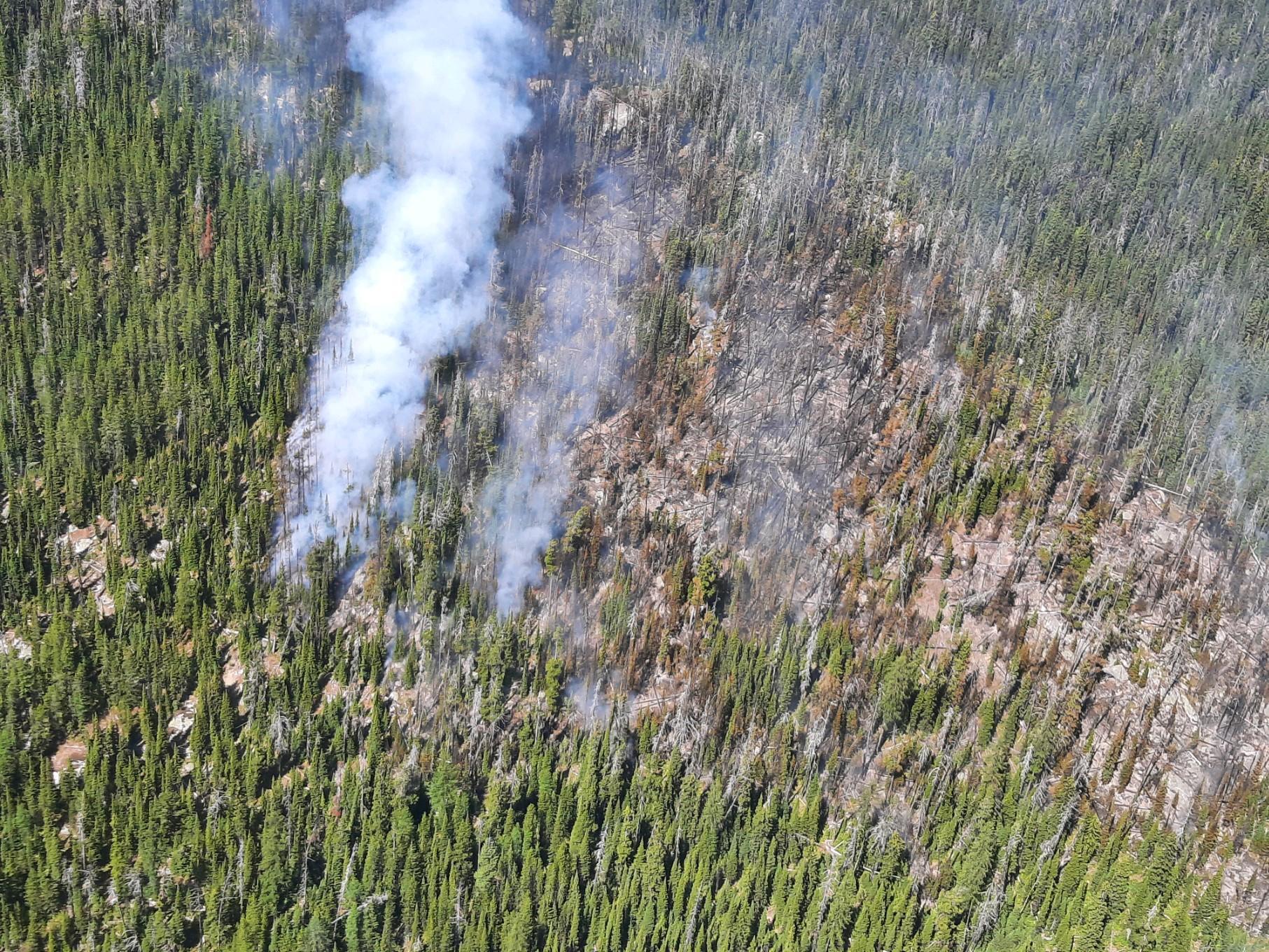 Recon flight on August 25 for Trout Fire. Photo Credit: W. Kucera, U.S. Forest Service
