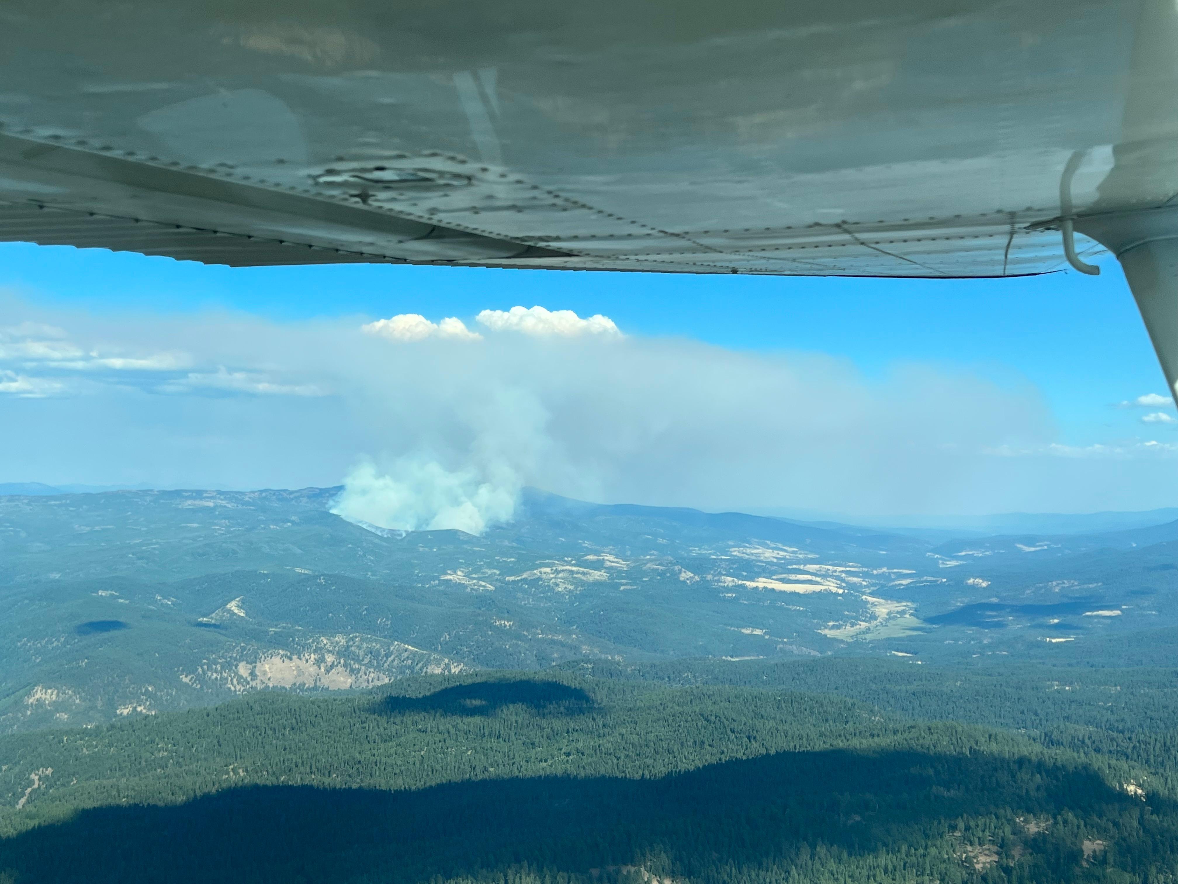 Aerial photo of the Crockets Knob fire on the Malheur NF taken on 8/25/2022