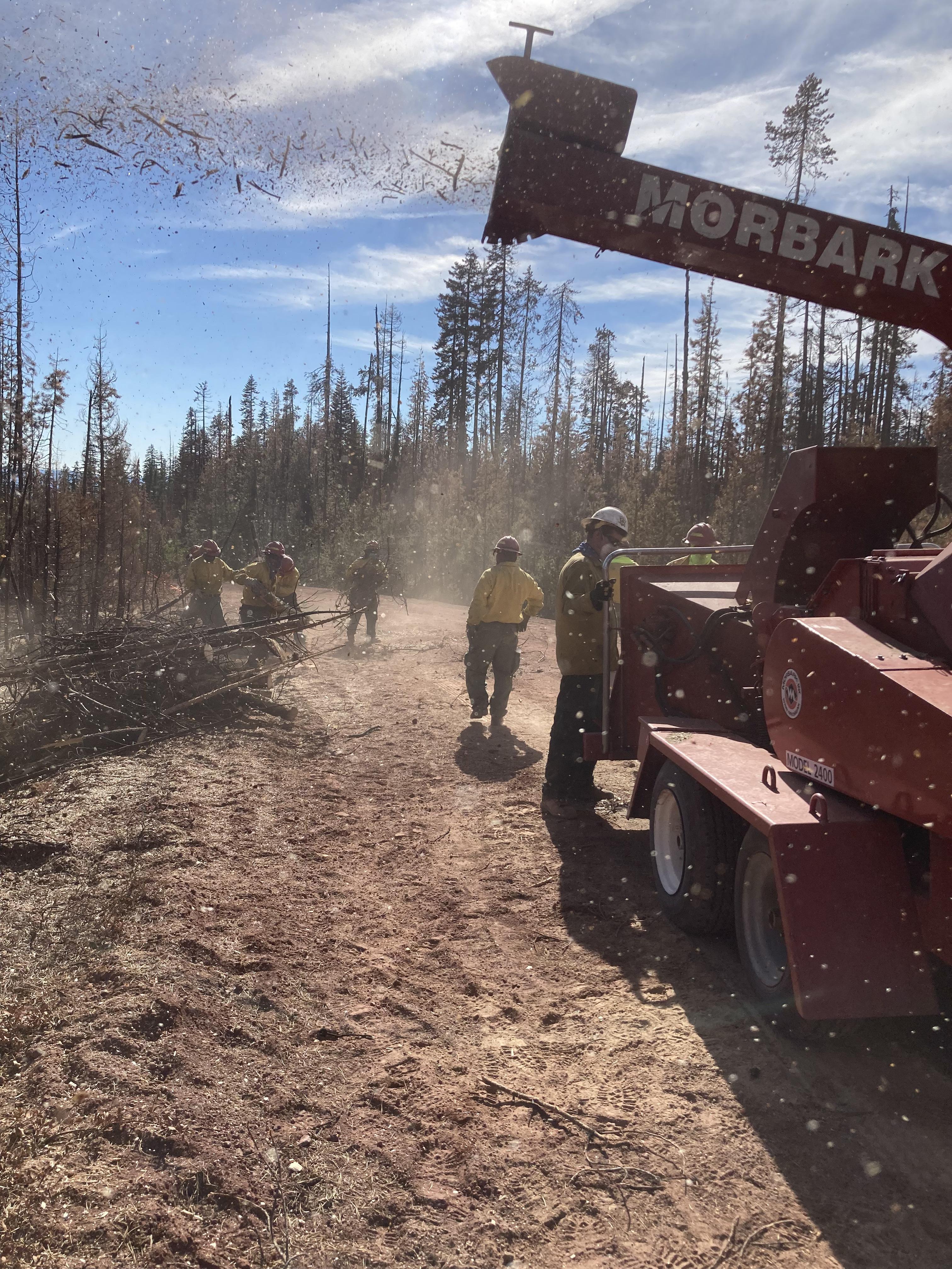 Chipping operations on the Potter Fire