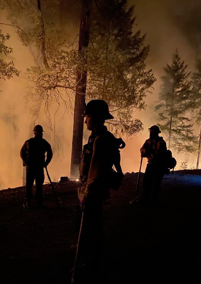 Firefighters monitoring tactical burning Thursday night, photo courtesy of David MacKenzie, Alfalfa Fire Department