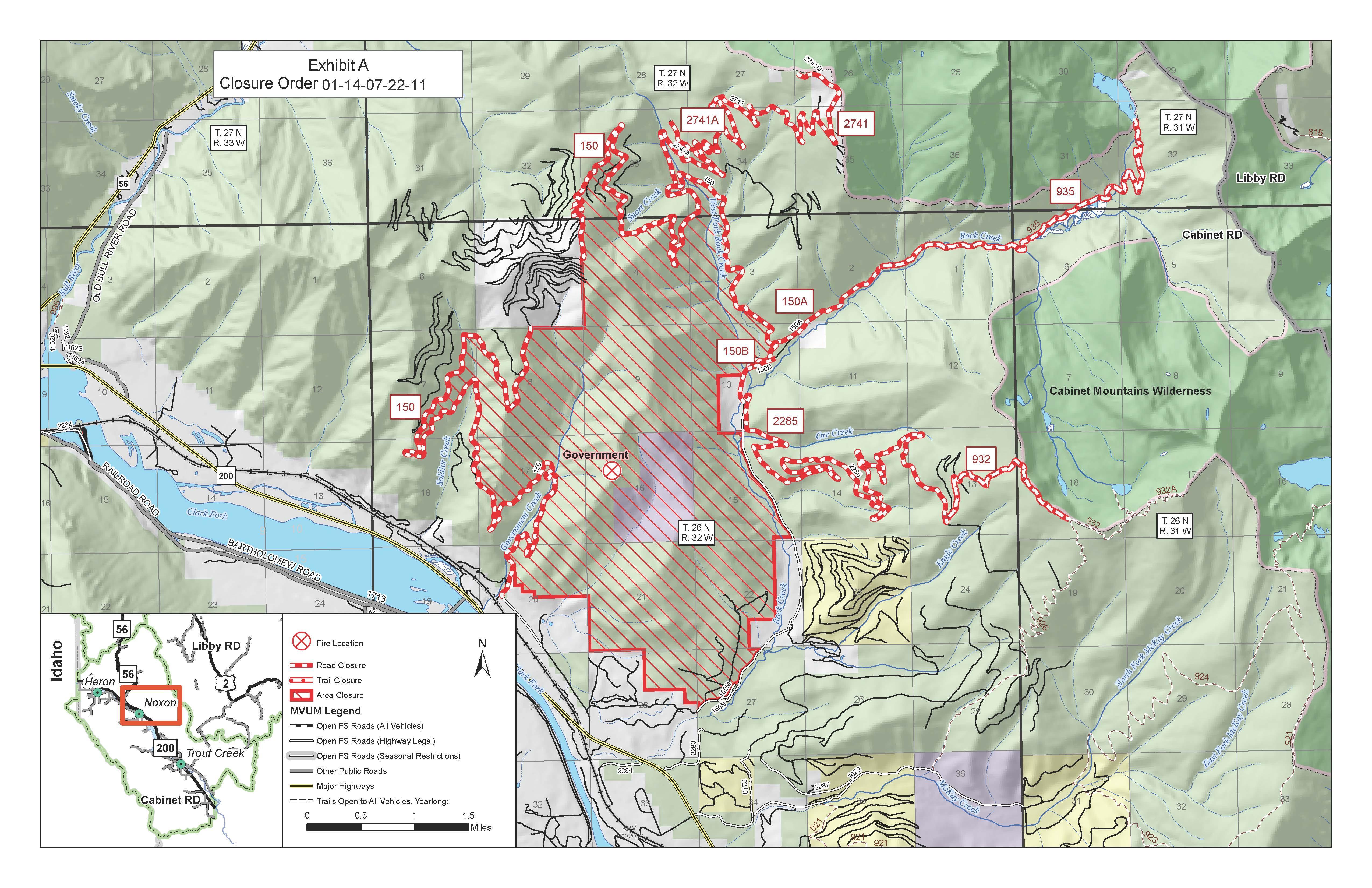 Government Fire Closure Map