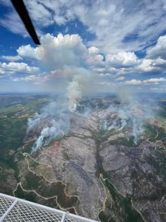 View of the fire behavior from a helicopter reconnaissance flight completed on September 4
