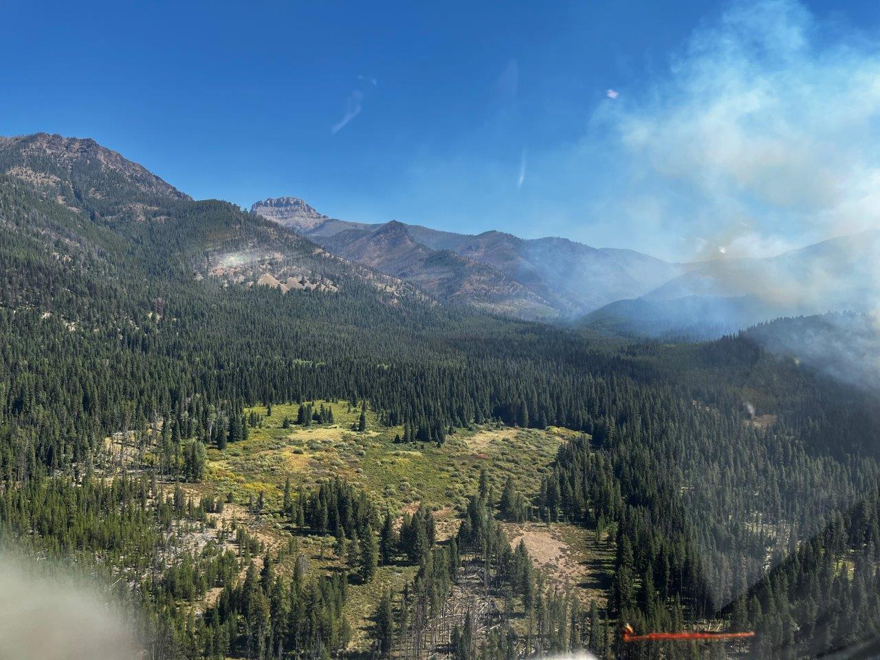 The Ursus Fire as seen looking east at approx. 1330 on 9/5/2022