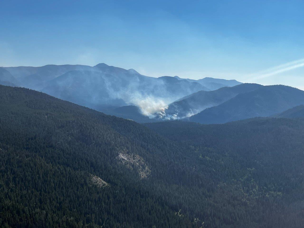 The Ursus Fire as seen looking southeast at approx. 1330 on 9/5/2022