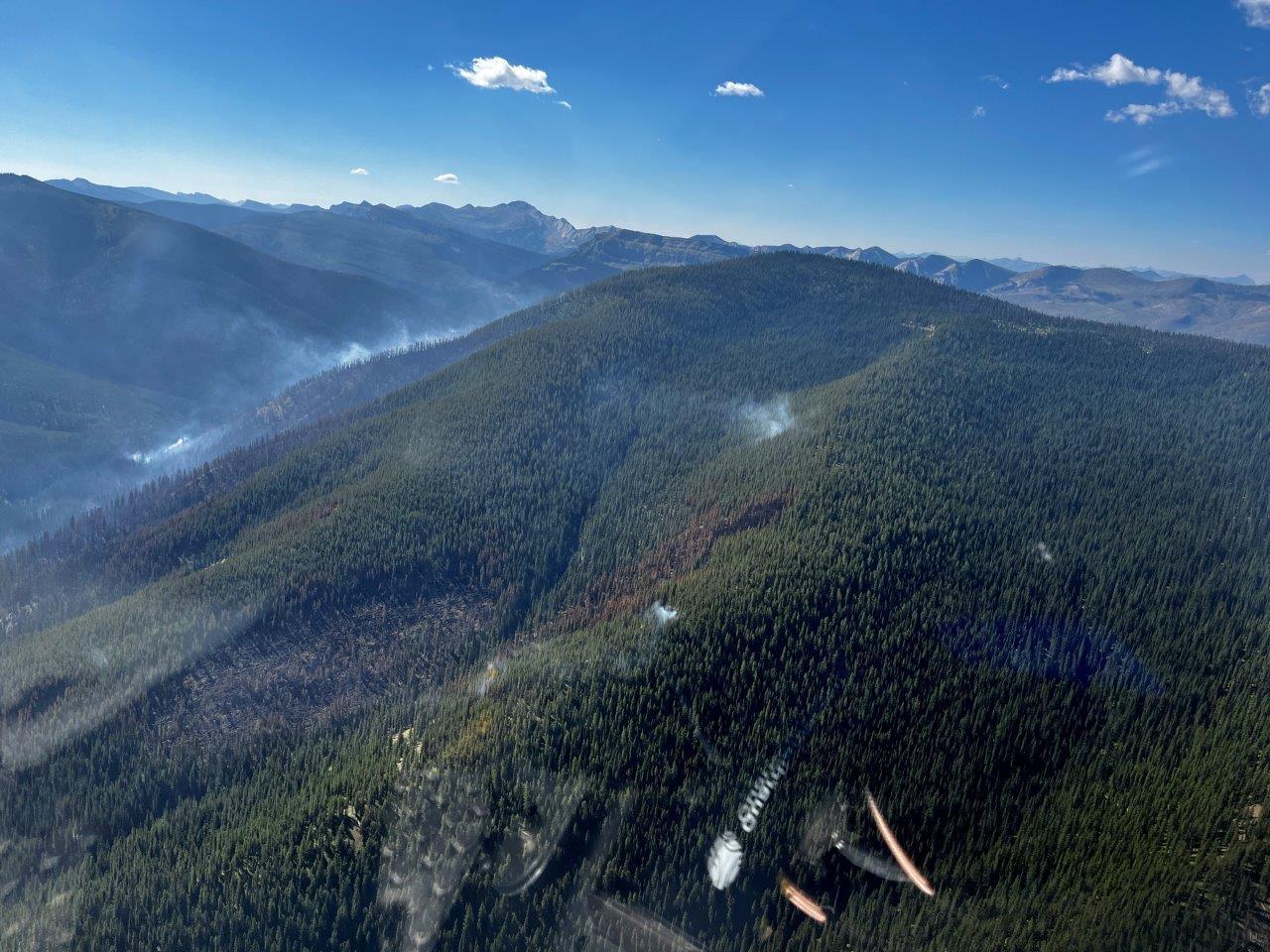 The Dean Creek Fire as seen looking south on 9/5/2022