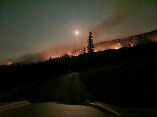 Photo of Night Operations on Nebo Fire at Salt Creek. Photo provided by Wallowa ODF