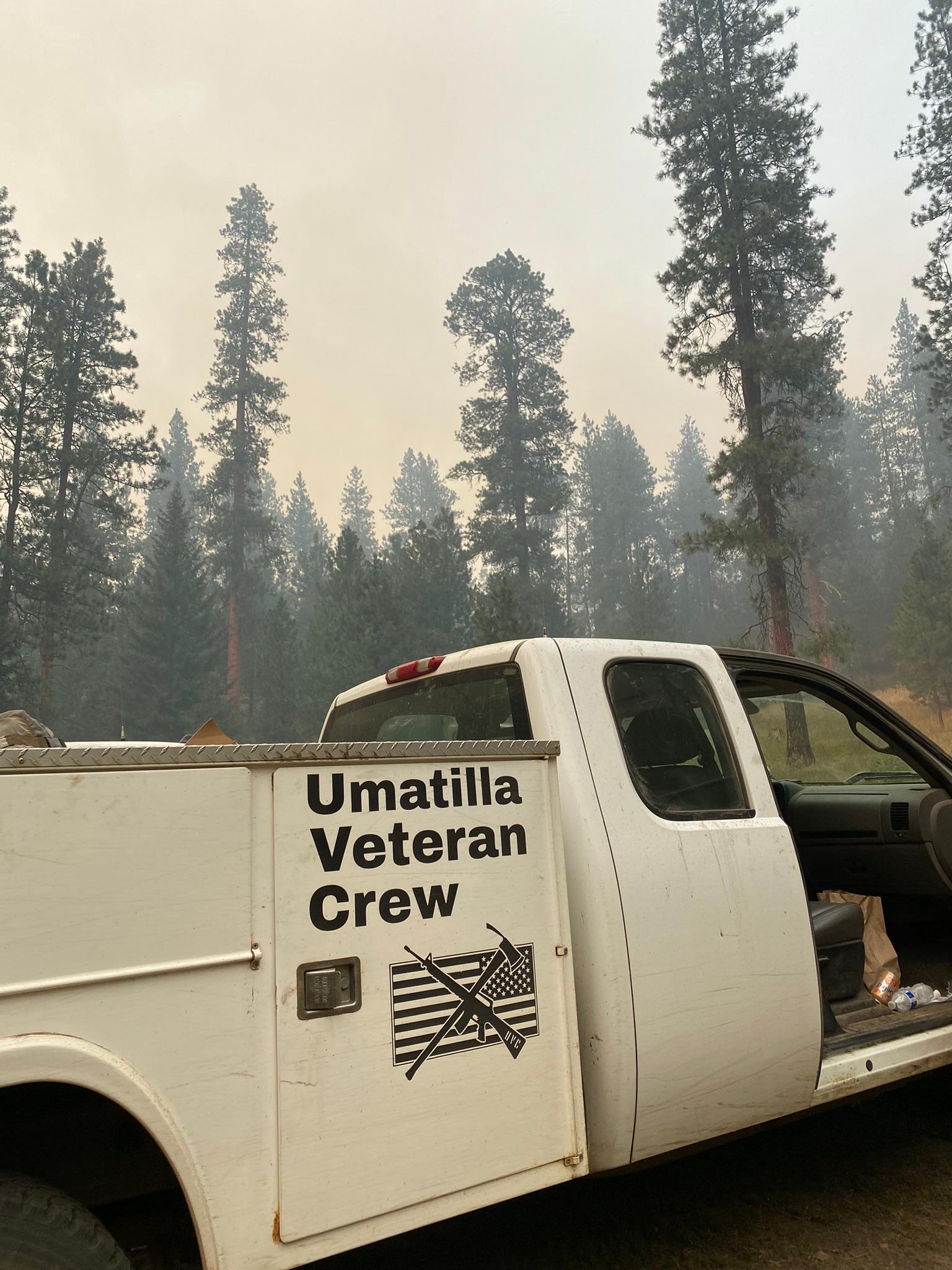 Umatilla Veteran Crew on Double Creek Fire 9/5/22. Photo by Pacific Northwest 2 IMT.