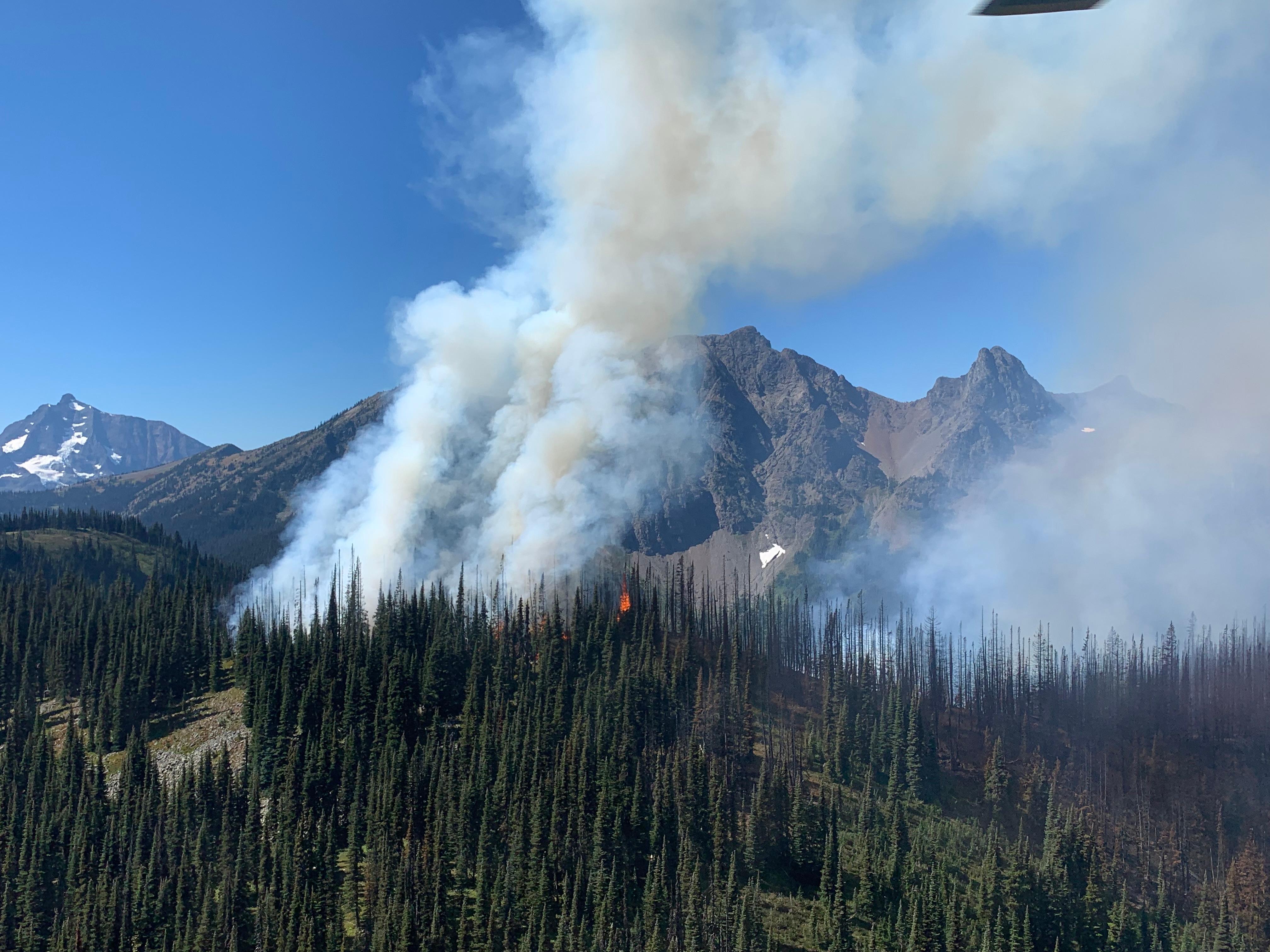 The Shull Fire located about 11 miles south of the U.S. Canada Border