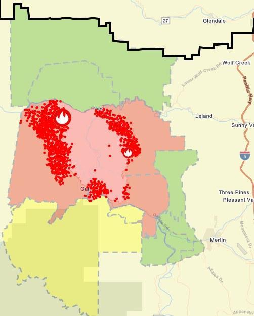 Updated Evacuation Map - Josephine County Sept. 7th,  2022