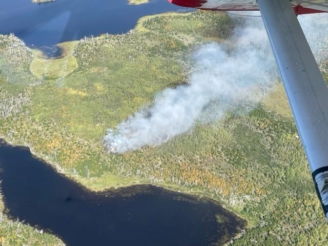 Aerial photo of the smoke column of fire 