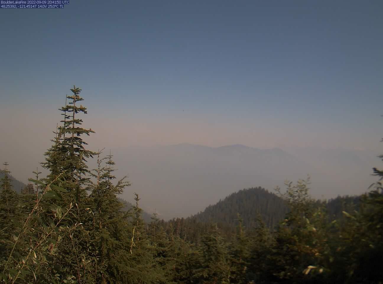 Smoky conditions over the Boulder Lake Fire, September 9