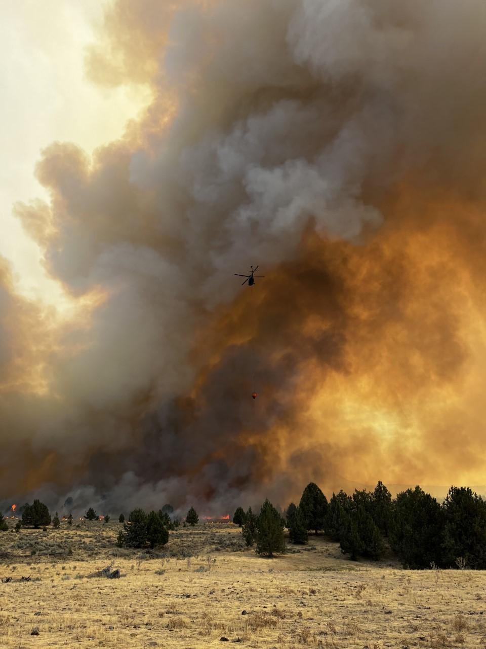 Photo of the Barnes Fire taken by the Klamath Hot Shots