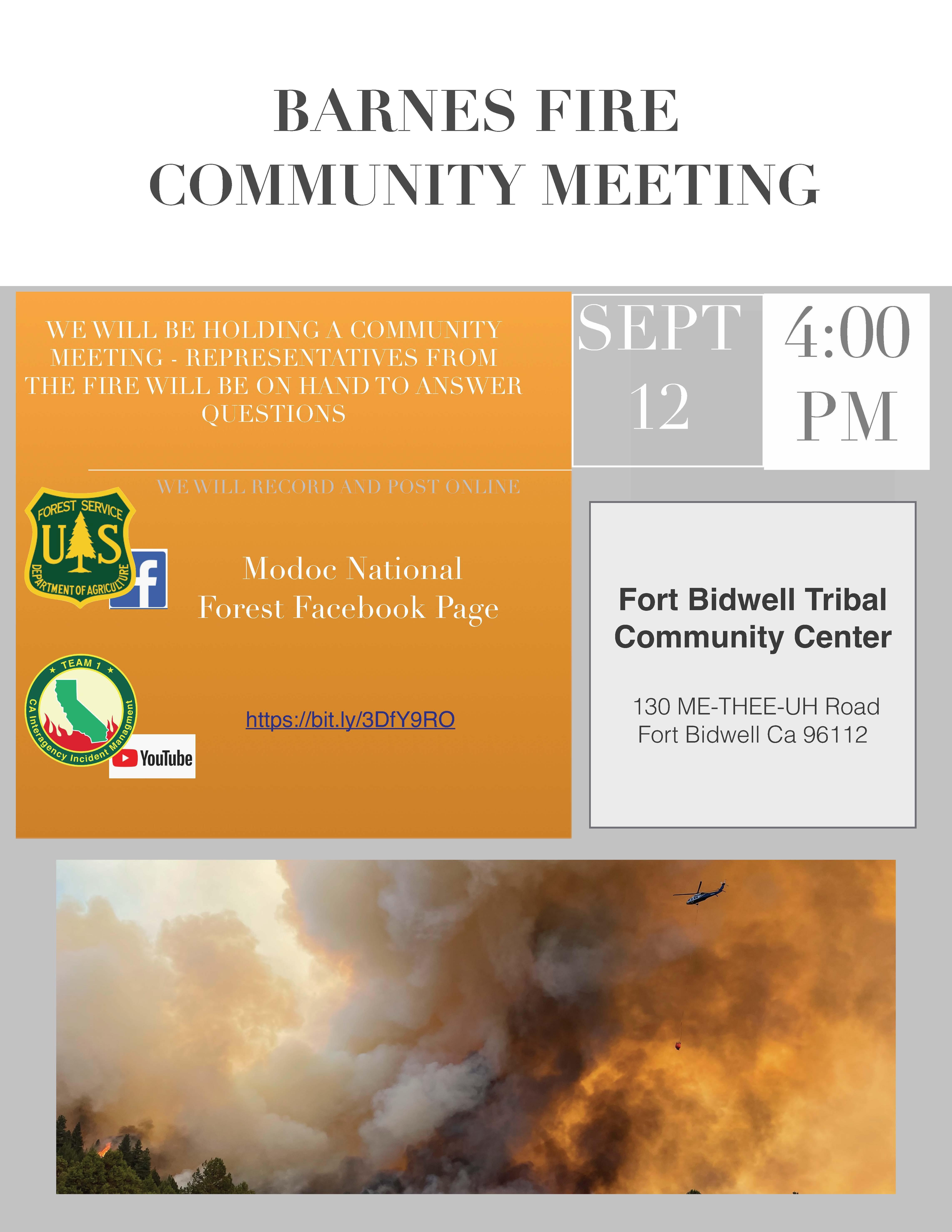 Barnes Fire Community Meeting September 11, 2022