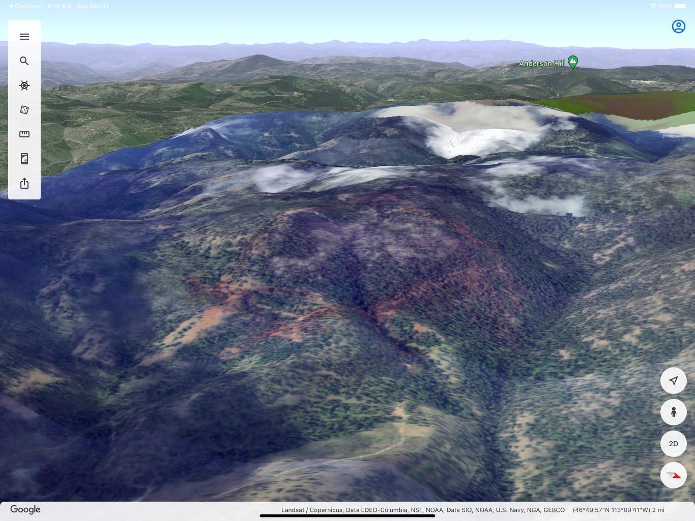 3D map of Murray Fire