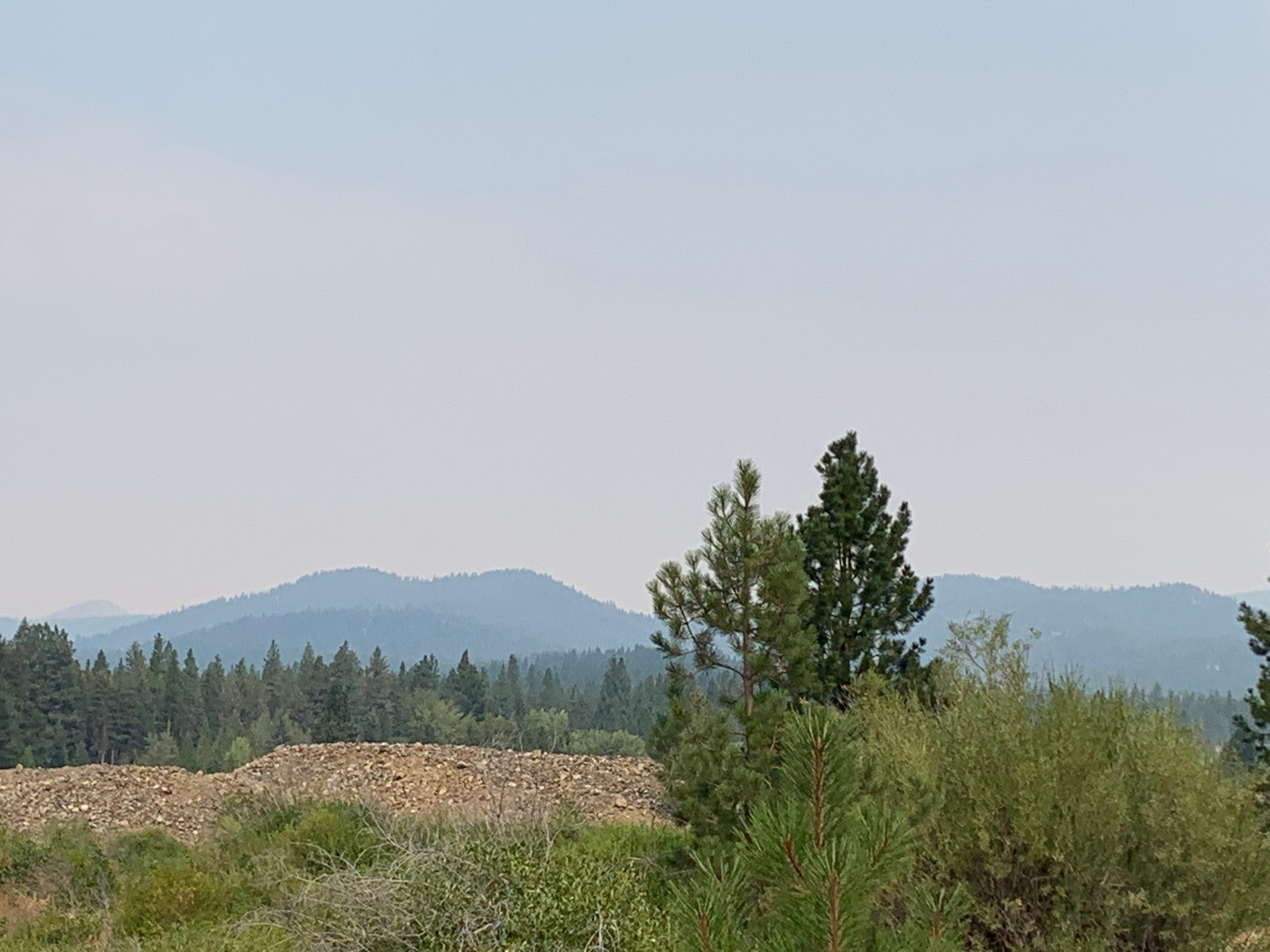 Smoke in the area, looking south from Sumpter, OR  on 09/03/22
