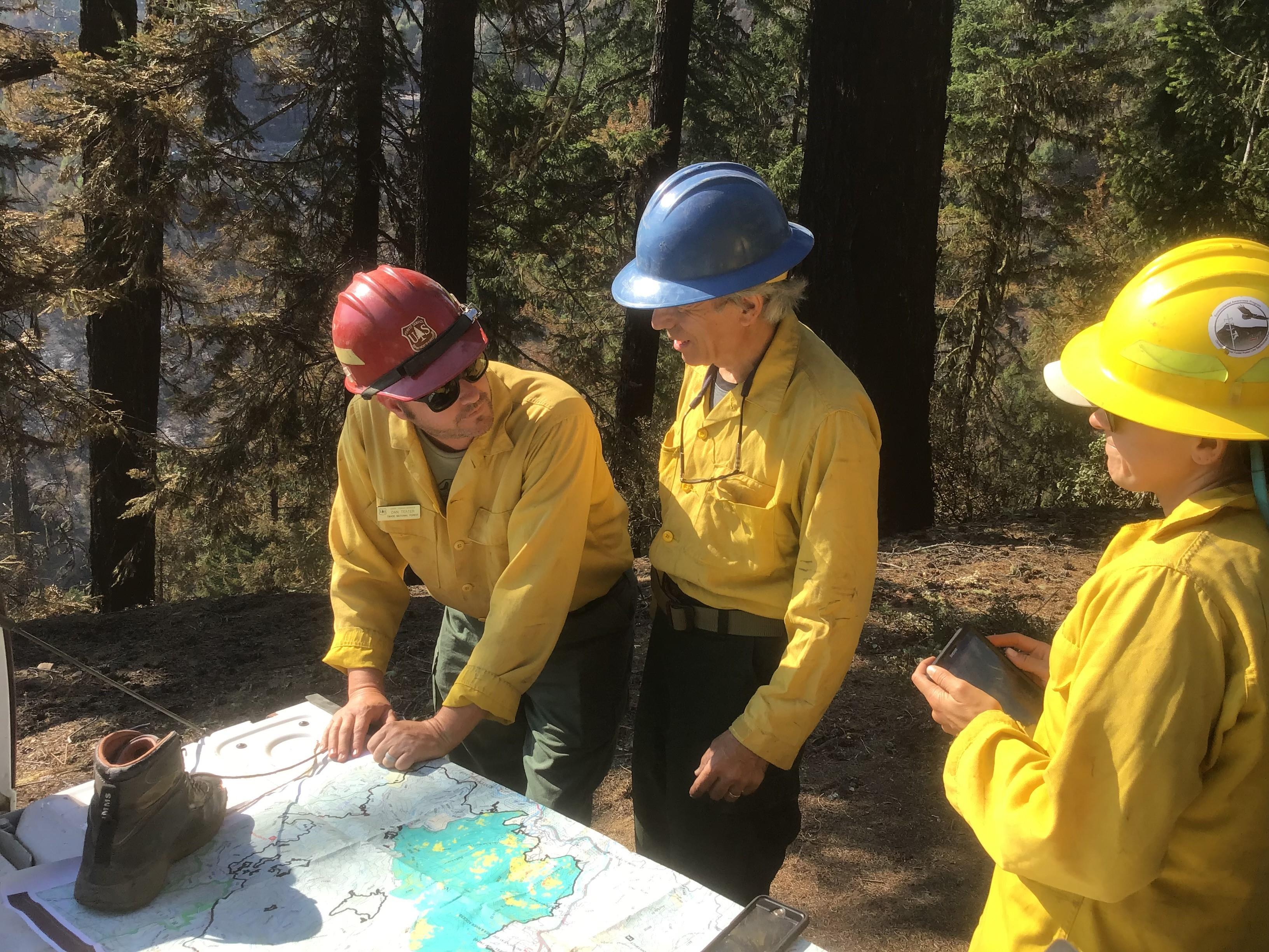 Image showing BAER specialists preparing to assess Campbell burned area