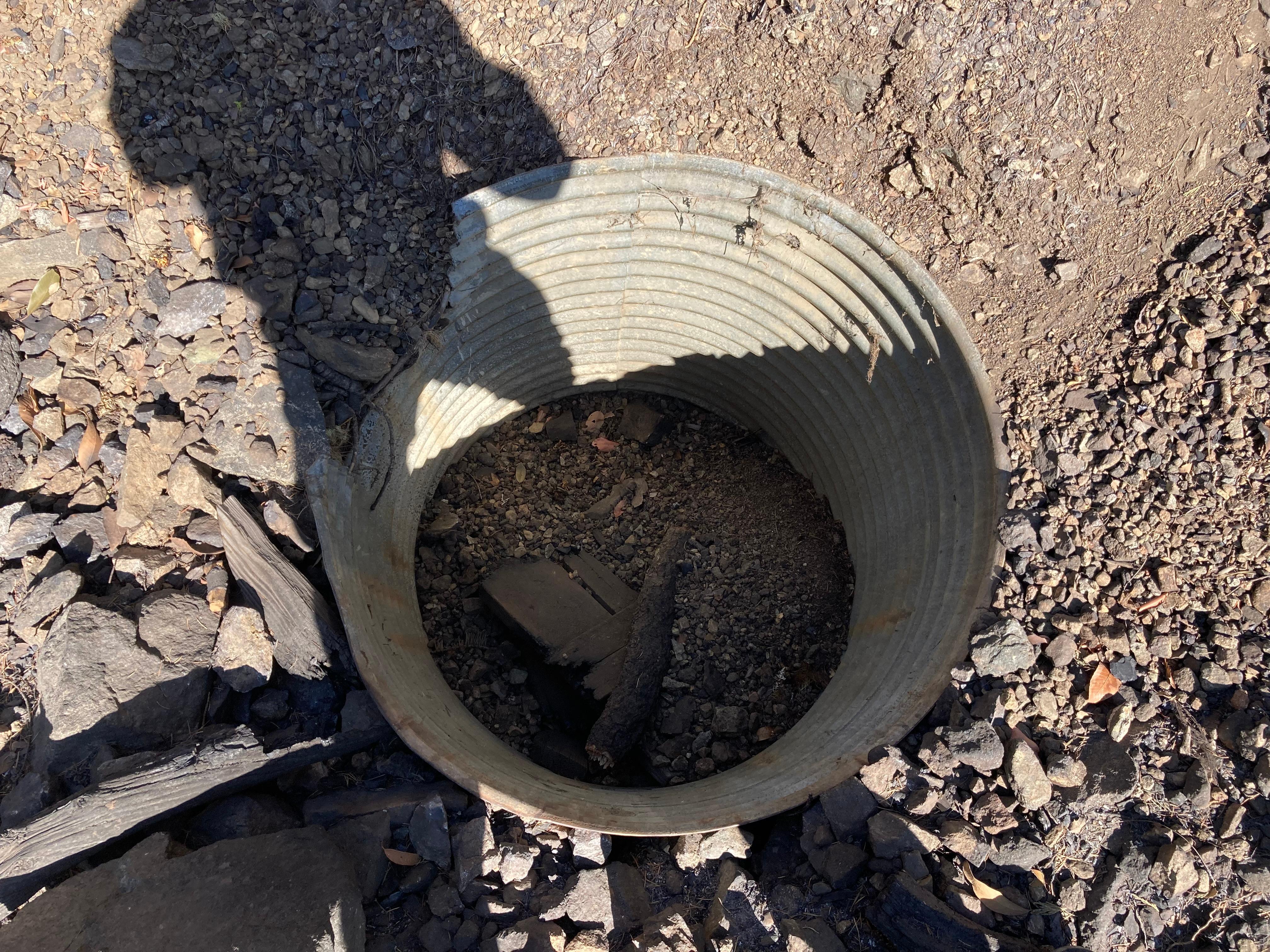 Image showing Plugged Road Drop-Inlet in Ammon Fire Area