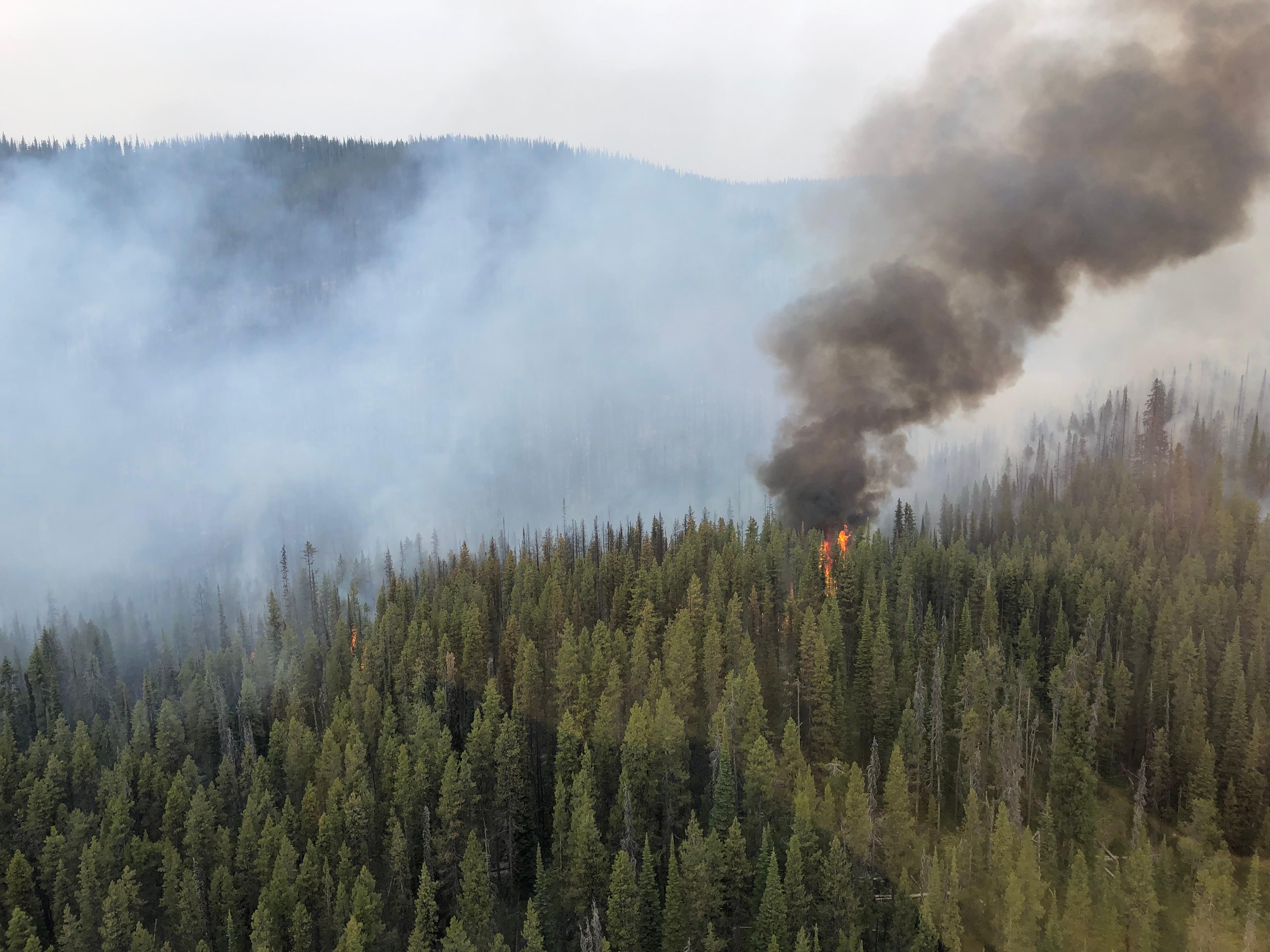 Fire activity on Tenmile Fire