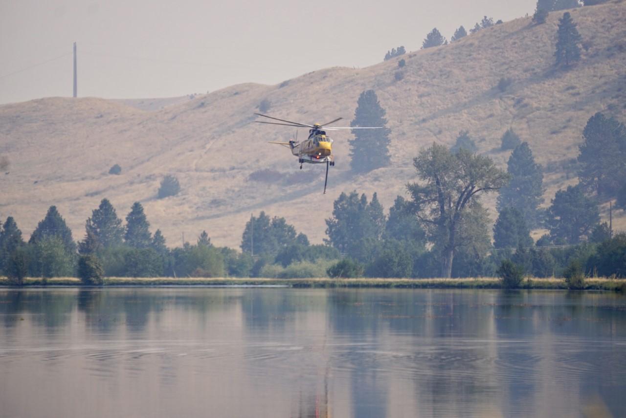 Helicopter at Lostine Reservoir - 09/14/2022