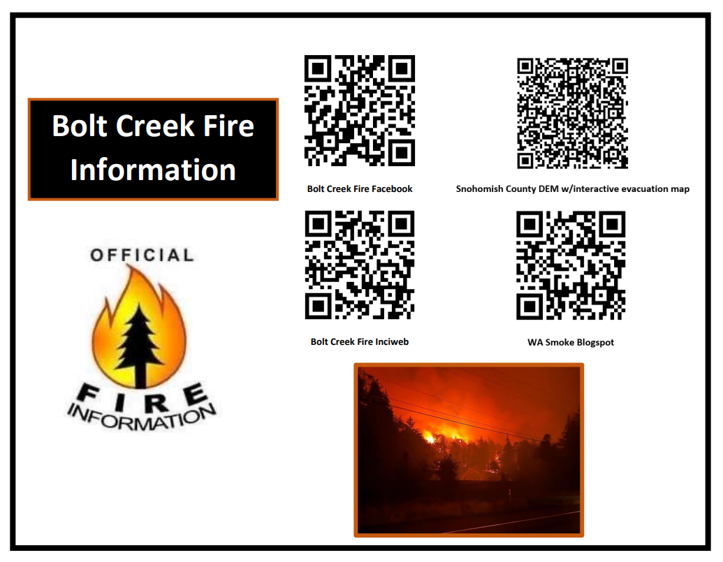 Bolt Creek QR Code Information Flier