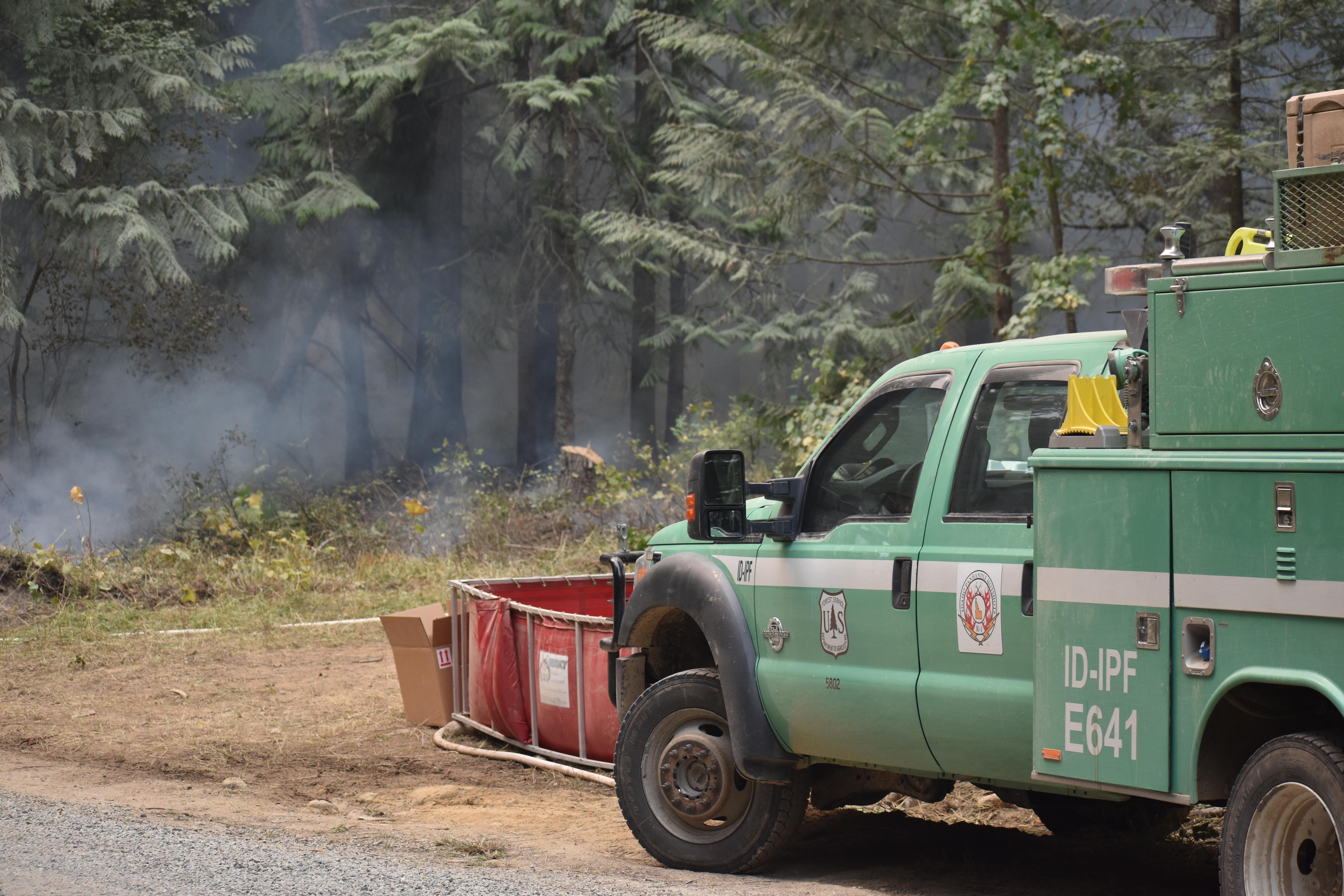 Idaho Panhandle Hotshots are working on fireline