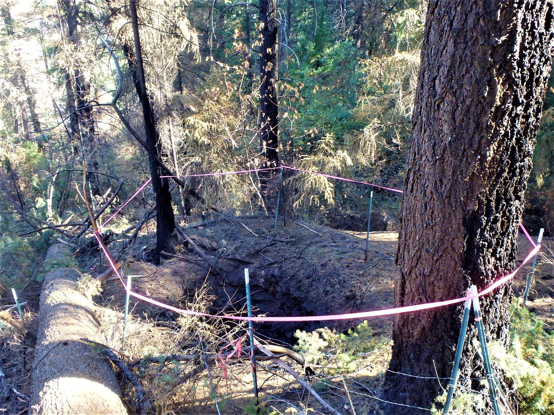 Image showingBurned over mine shaft located in Mosquito burned area
