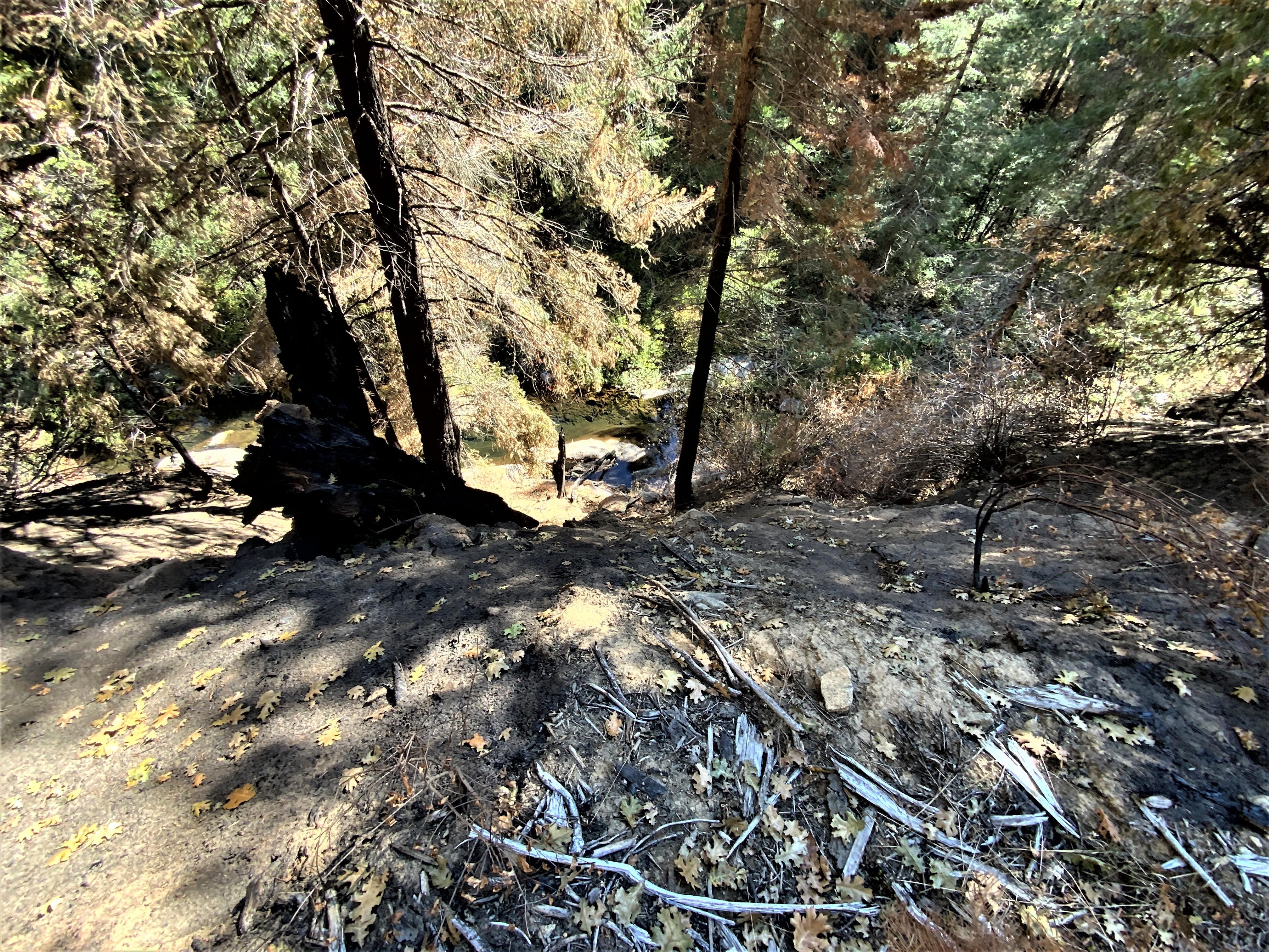 Image showing The Beginning of an edge failure on FS road 13N48 above Pilot Creek in Mosquito burned area