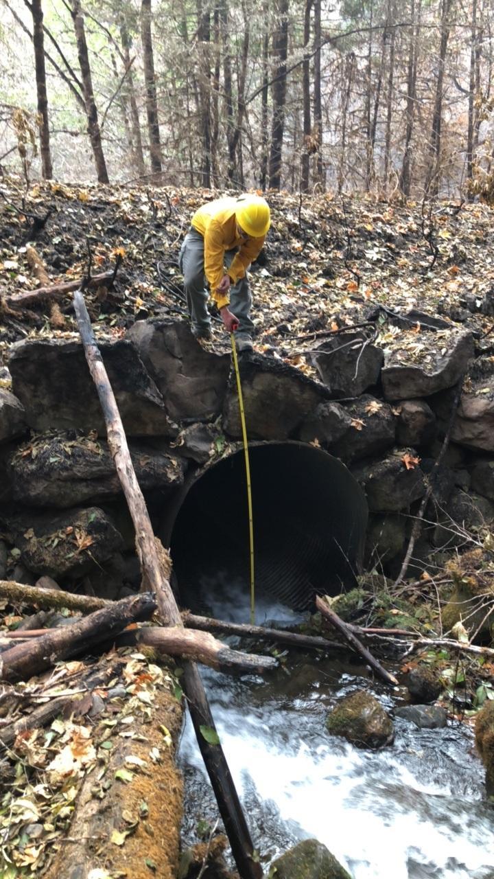 Engineers, hydrologists & fish biologists assess culvert size and capacity to evaluate for potential stream flow changes.