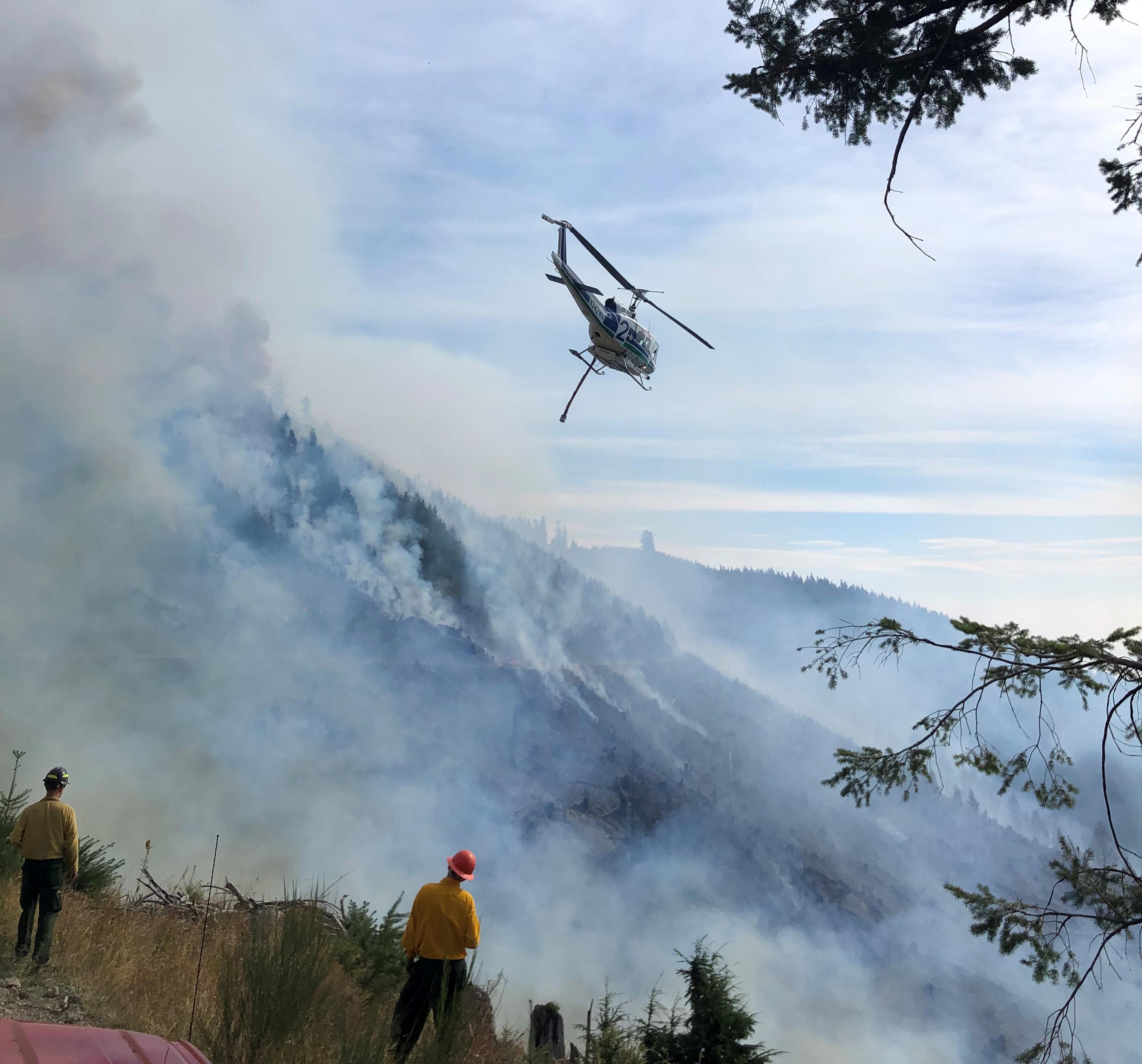 Helicopter over the Nakia Fire