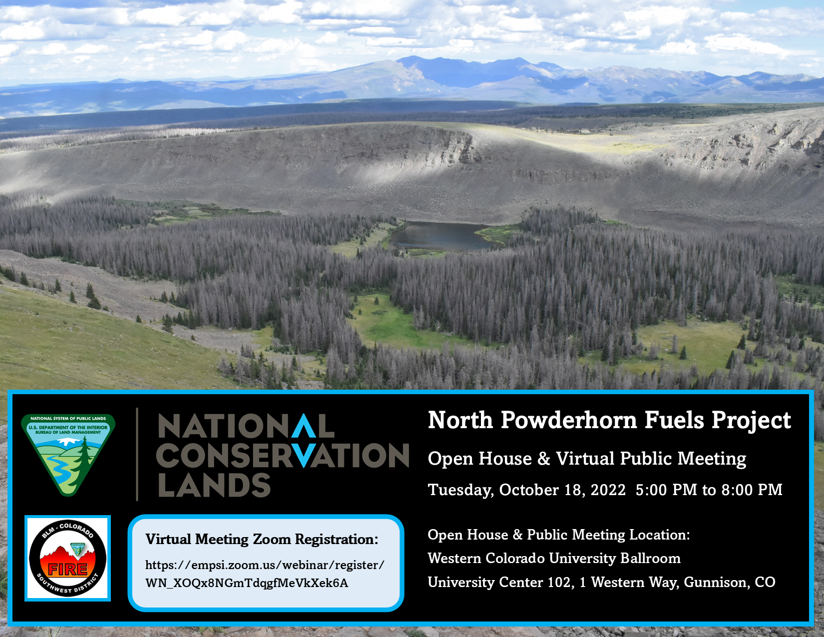 North Powderhorn Fuels Project Public Meeting Oct. 18, 2022 at 5PM to 8PM. 