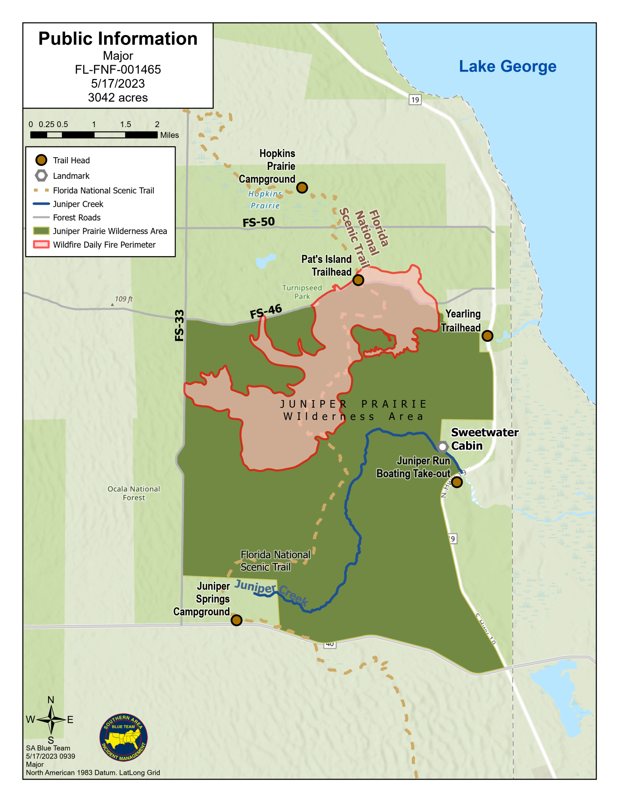 Map for Major Fire for May 17th 2023