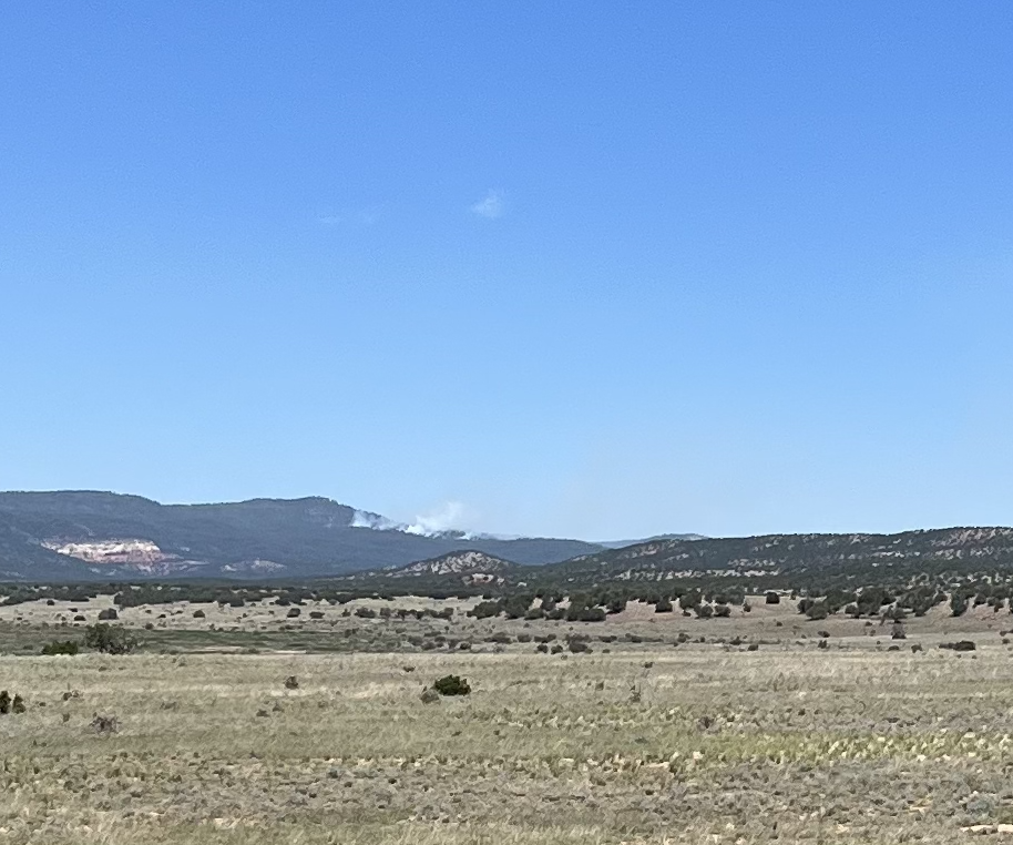 Comanche Fire June 20, 2023 from HWY 84 north of Abiquiu Lake