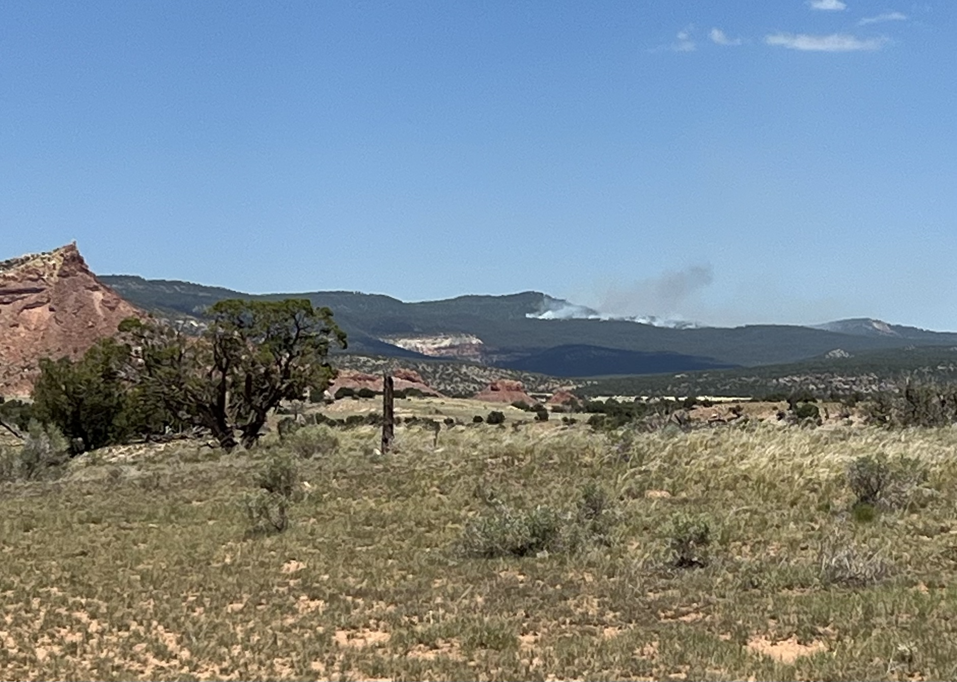 Comanche Fire June 20, 2023 from HWY 84 north of Abiquiu Lake