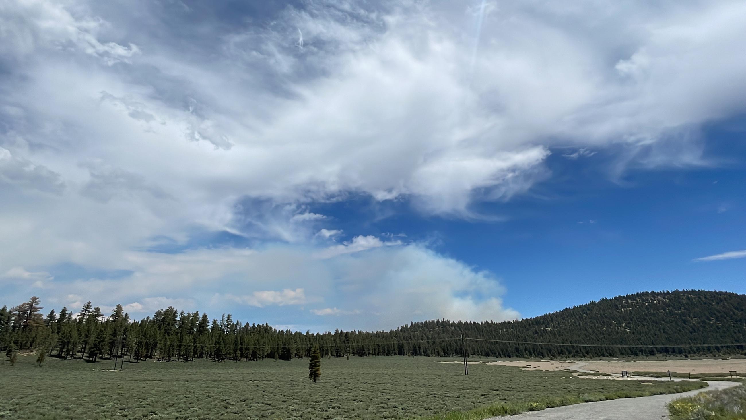 Image showing a View of smoke from the Antelope Prescribed Burn from Smokey Bear Flats