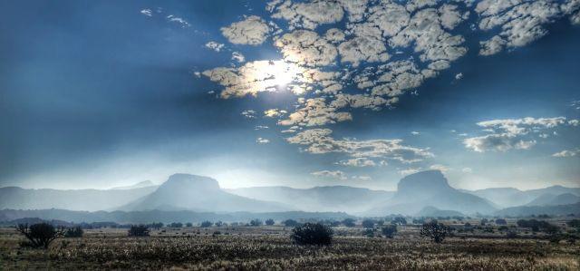 Comanche Fire Smoke settles near Ghost Ranch, NM, 06.23.23