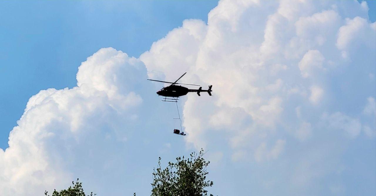 Unit 535 flying the burn prior to aerial ignitions on the Thomas Mountain Prescribed Burn. 