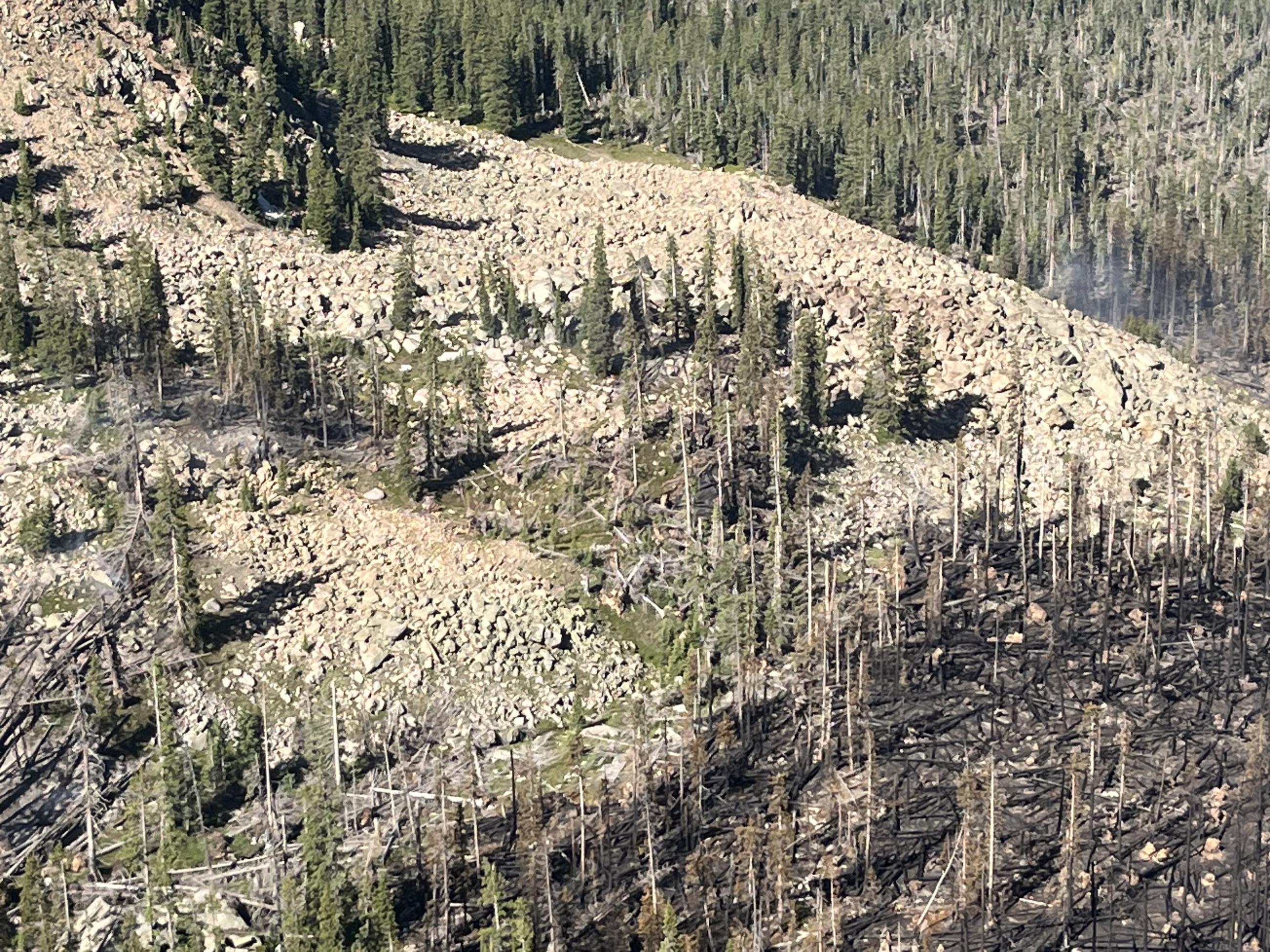 Devil's Thumb Fire scree field