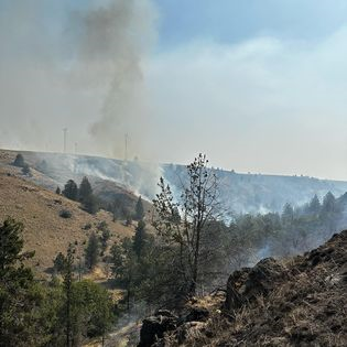 Steep canyon fire topography Newell Road Fire