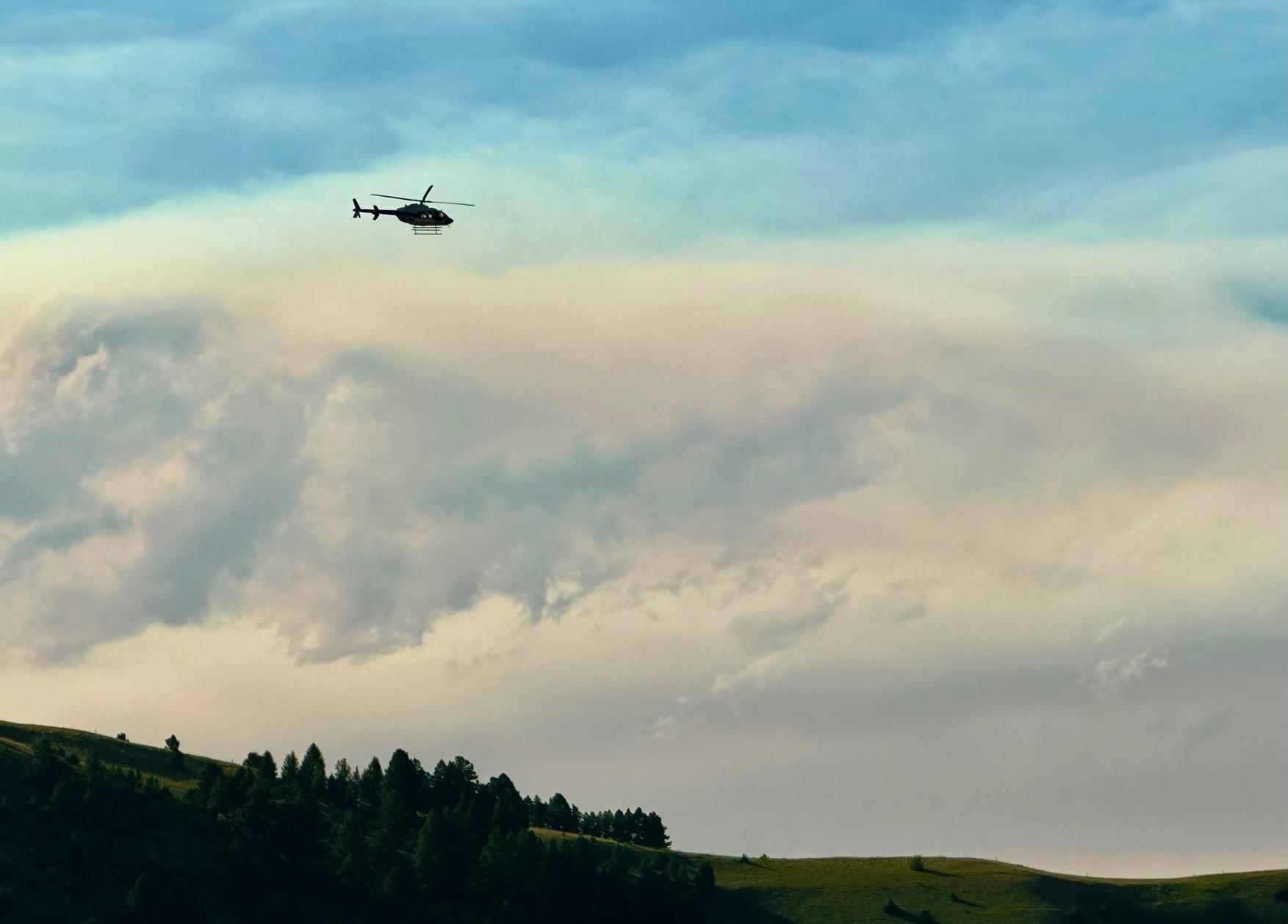 Helicopter supporting the Bowles Creek Fire, July 30, 2023