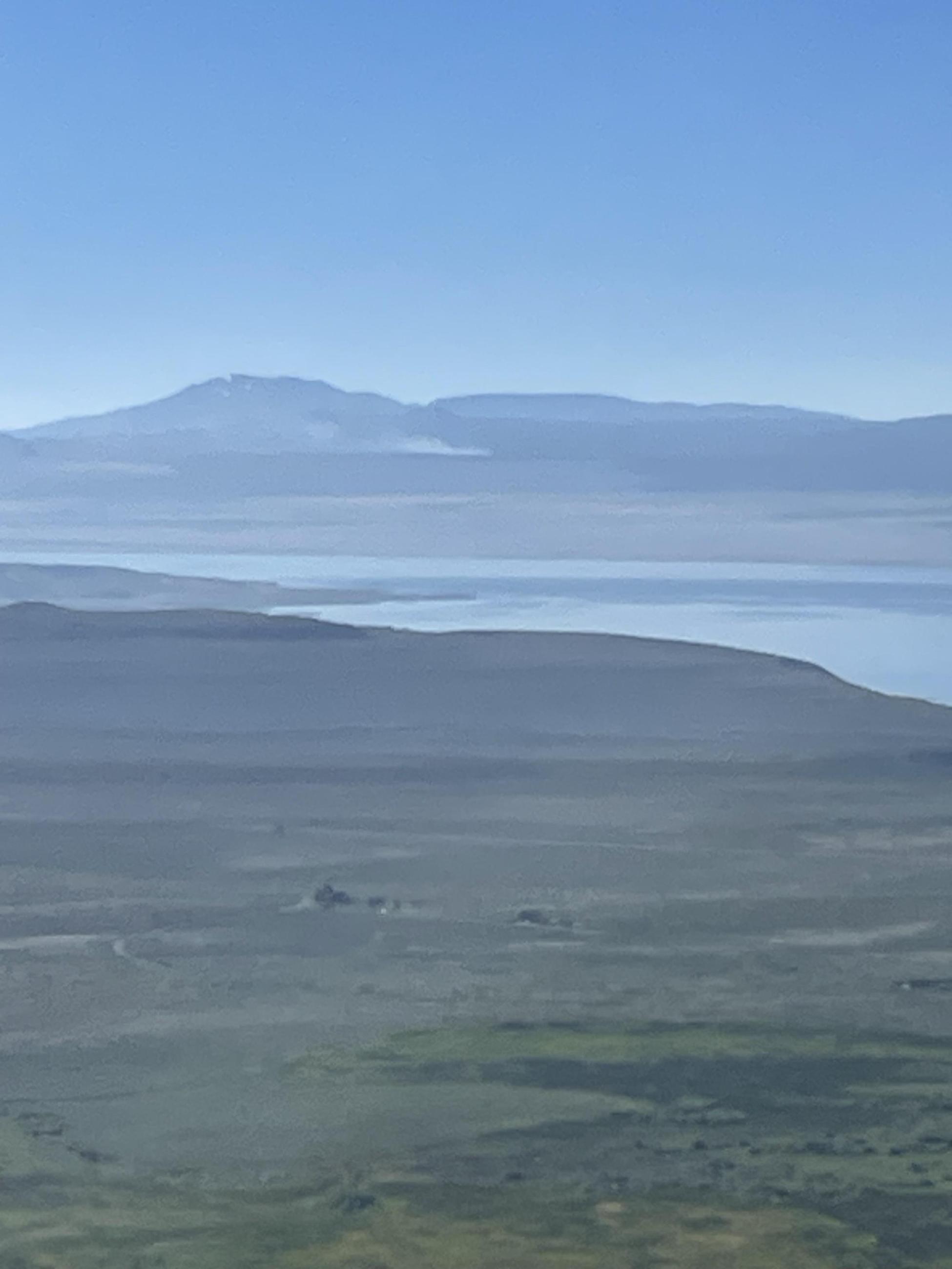 Cowtrack fire seen from Conway summit 7-28-23