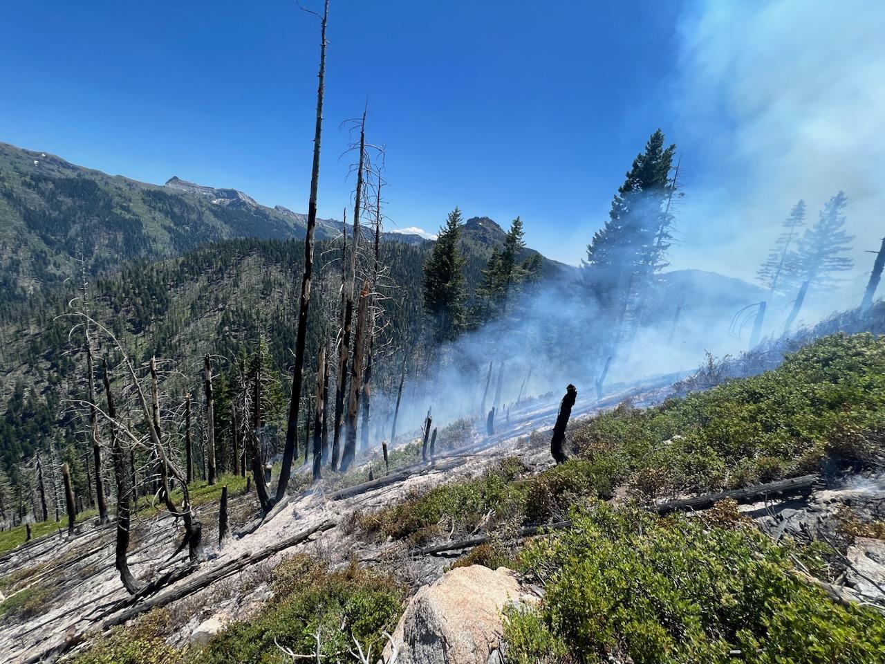 Steep country and snags at the Marble Fire