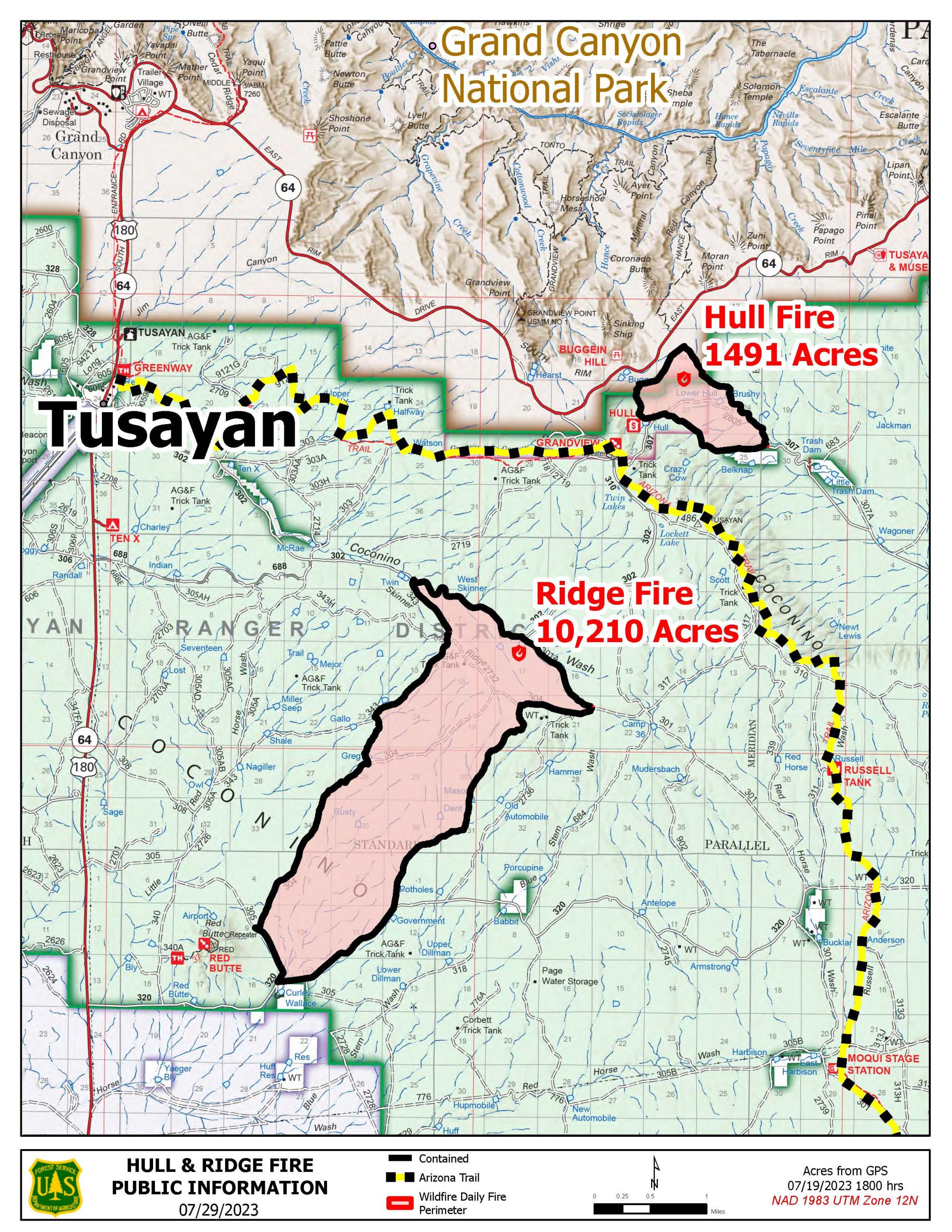 Map for the Ridge Fire area as of 7/31.