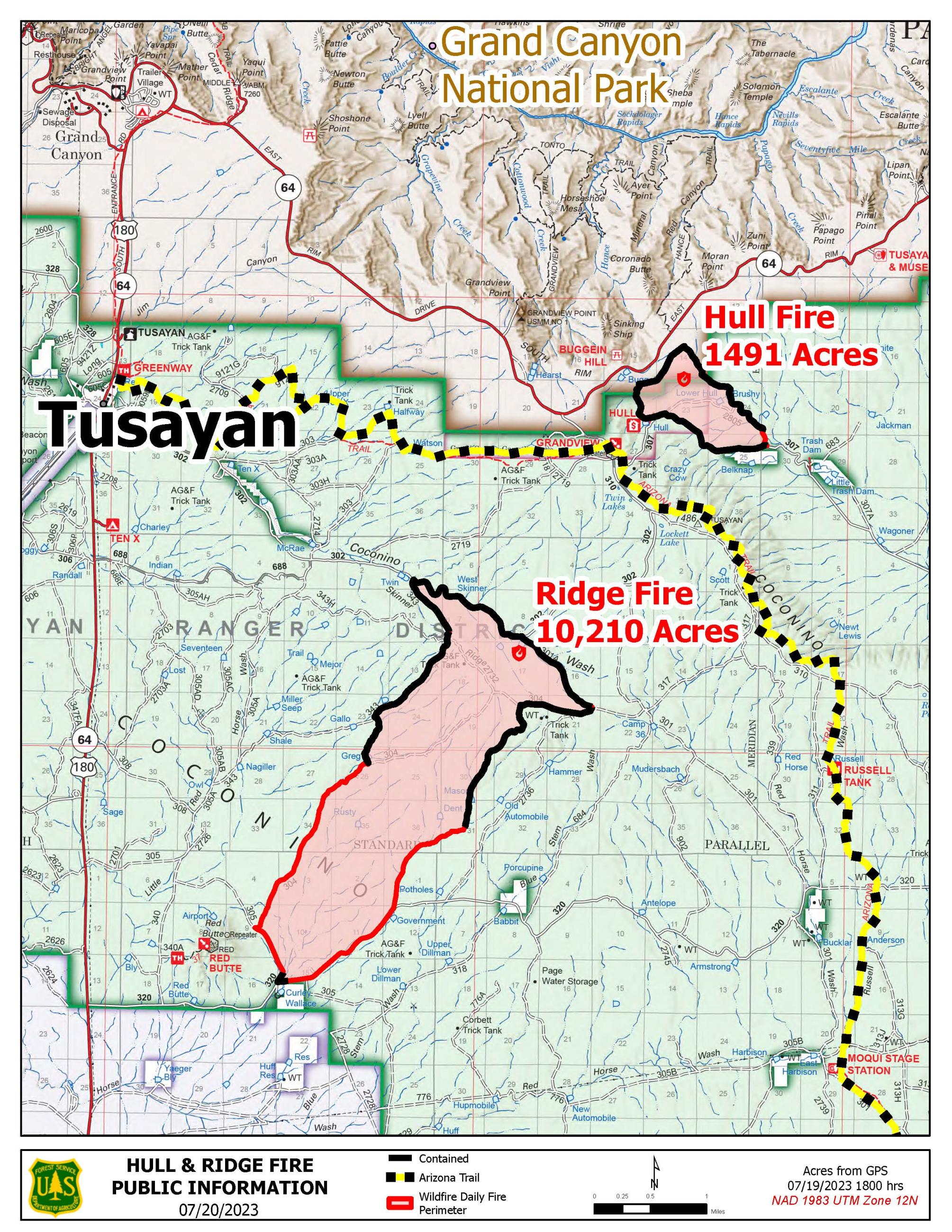 Map for the Ridge Fire area as of 7/20.