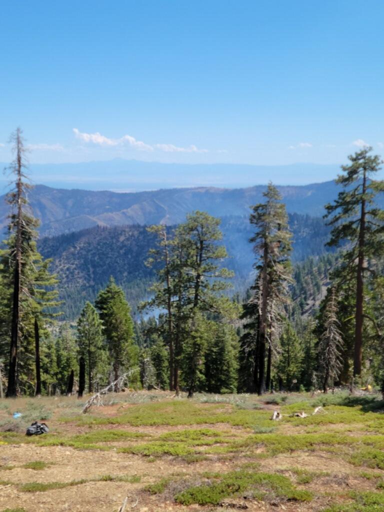 Slide 1 Fire: Smoke rises from Slides Ridge area in the Yolla Bolly Middle Eel Wilderness